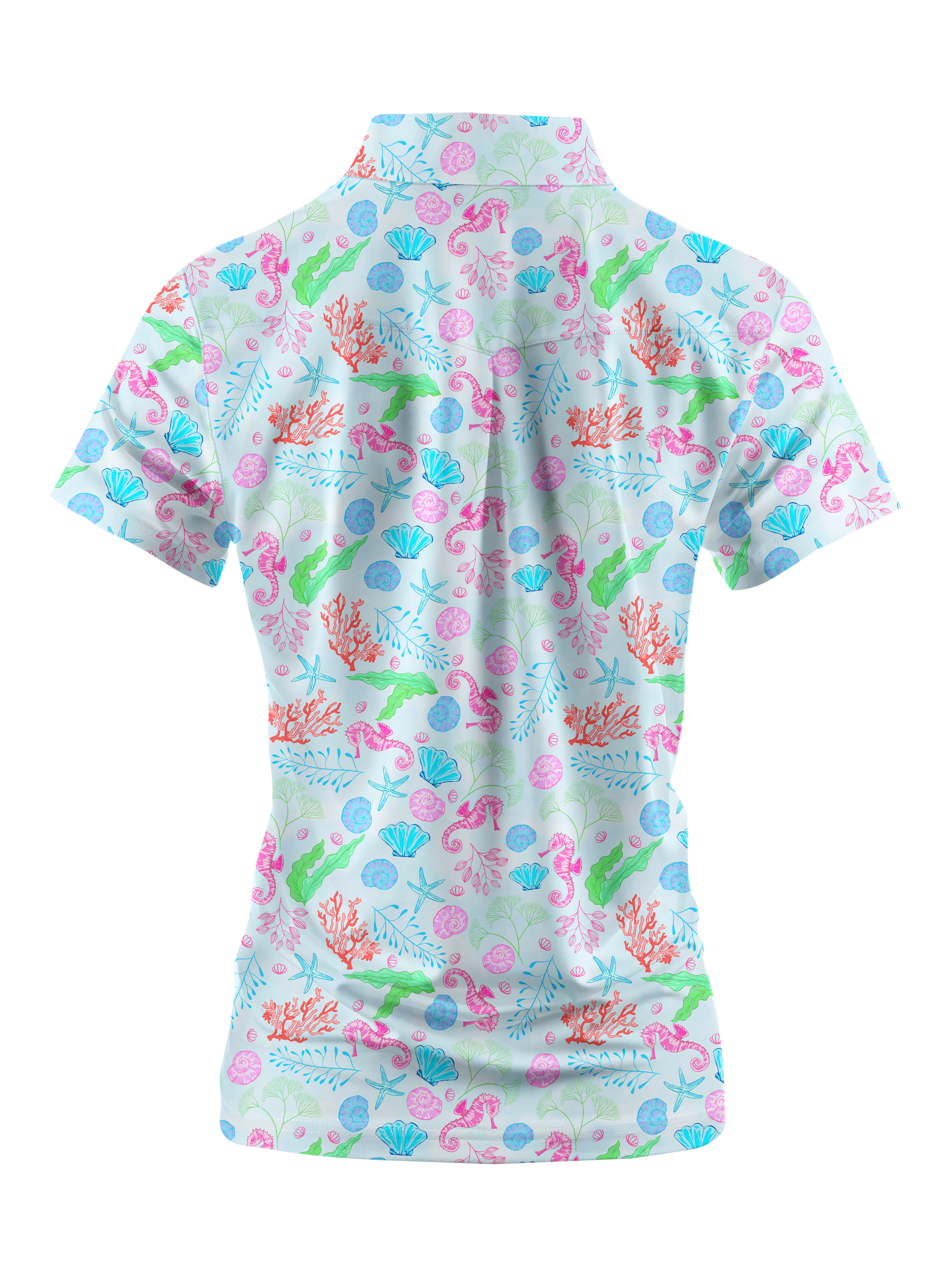 Cherryswing Women's Seashells and Starfish Golf Short Sleeve Polo Shirt