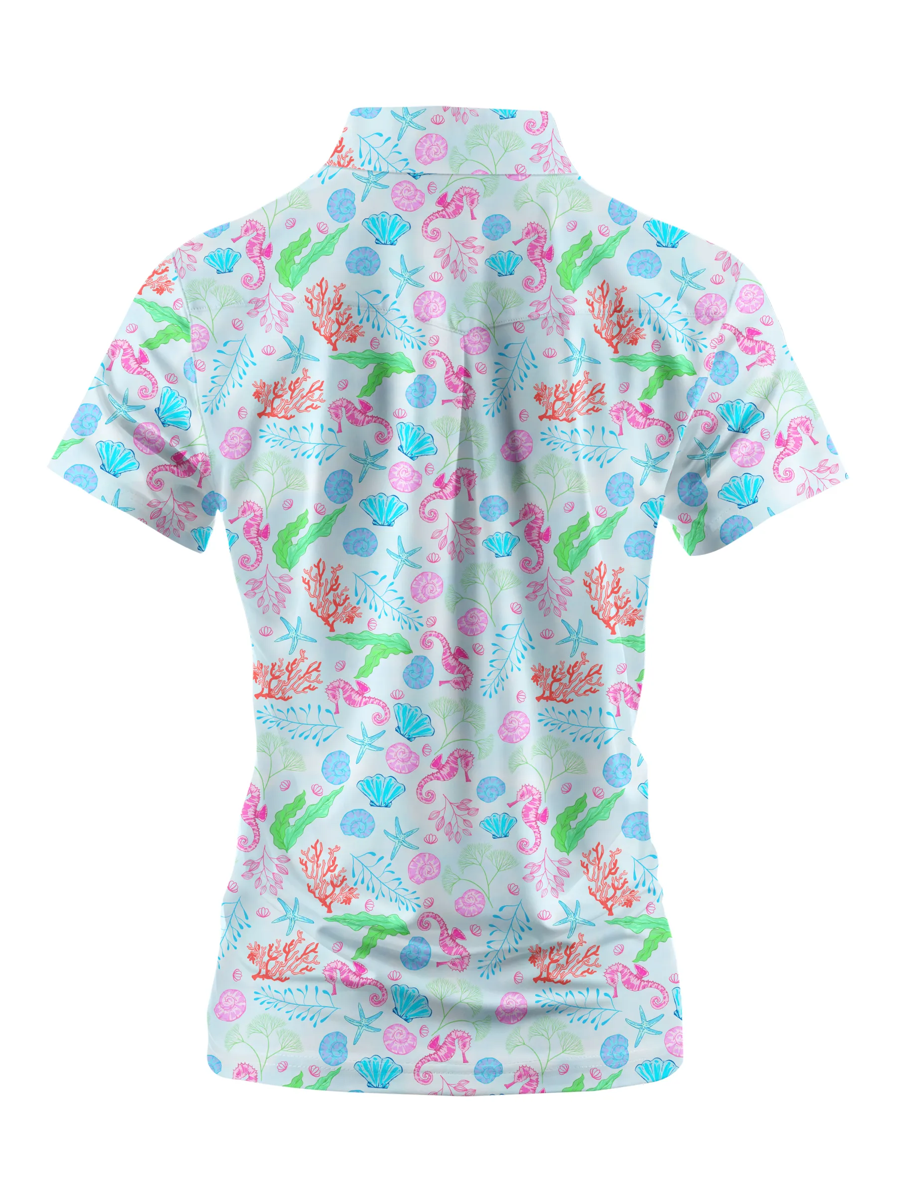 Cherryswing Women's Seashells and Starfish Golf Short Sleeve Polo Shirt