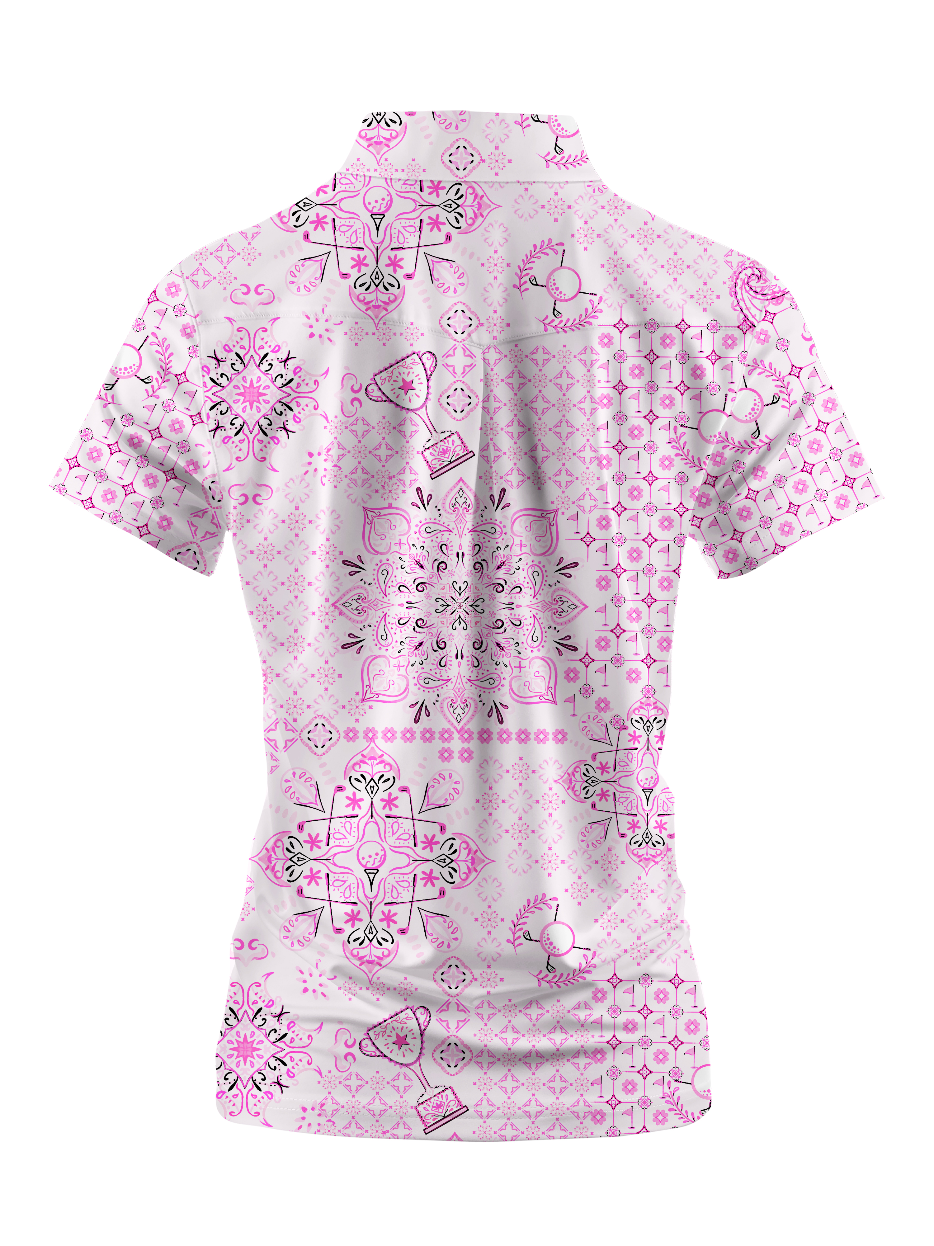 Cherryswing Women's Ethnic Pattern Golf Short Sleeve Polo Shirt