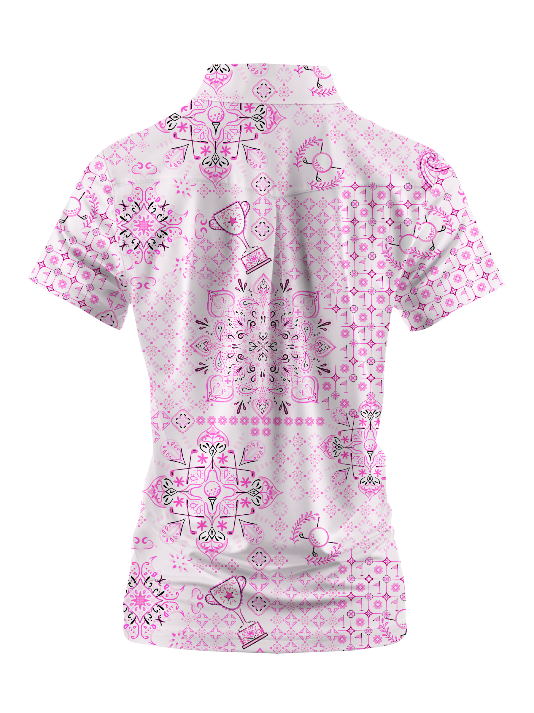 Cherryswing Women's Ethnic Pattern Golf Short Sleeve Polo Shirt