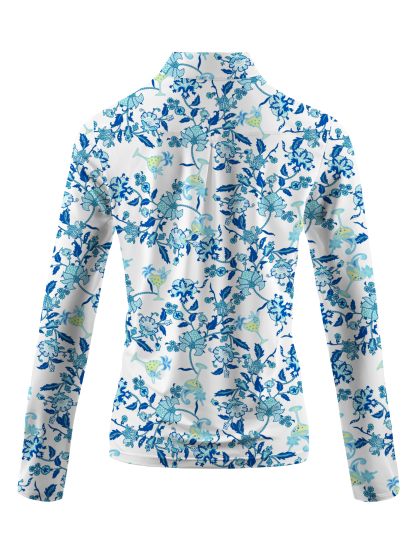 Cherryswing Women's Floral Golf Long Sleeve Polo Shirt