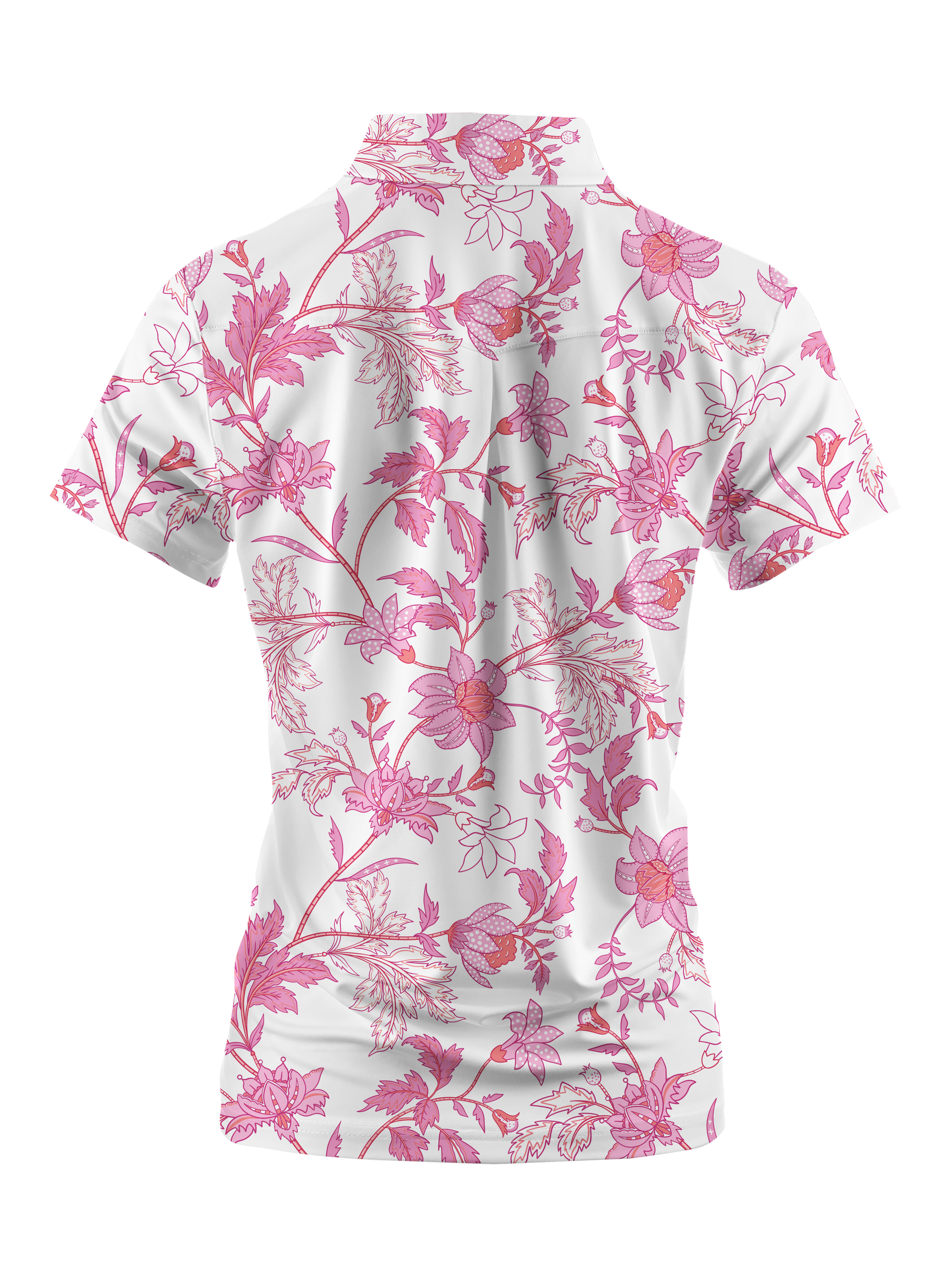 Cherryswing Women's Pink Blossoms Golf Short Sleeve Polo Shirt