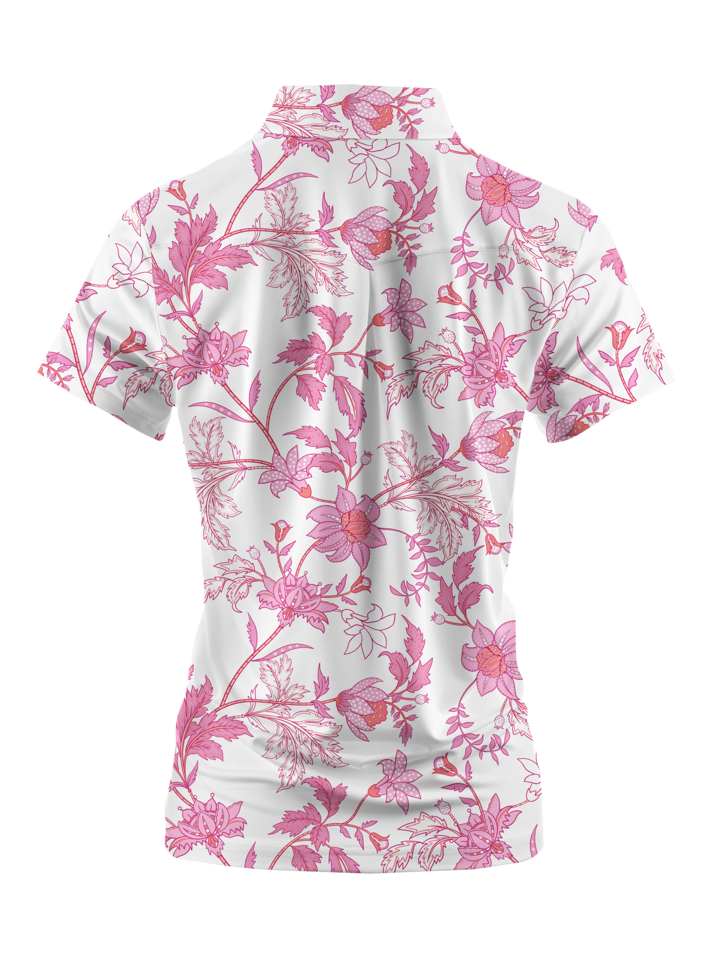 Cherryswing Women's Pink Blossoms Golf Short Sleeve Polo Shirt