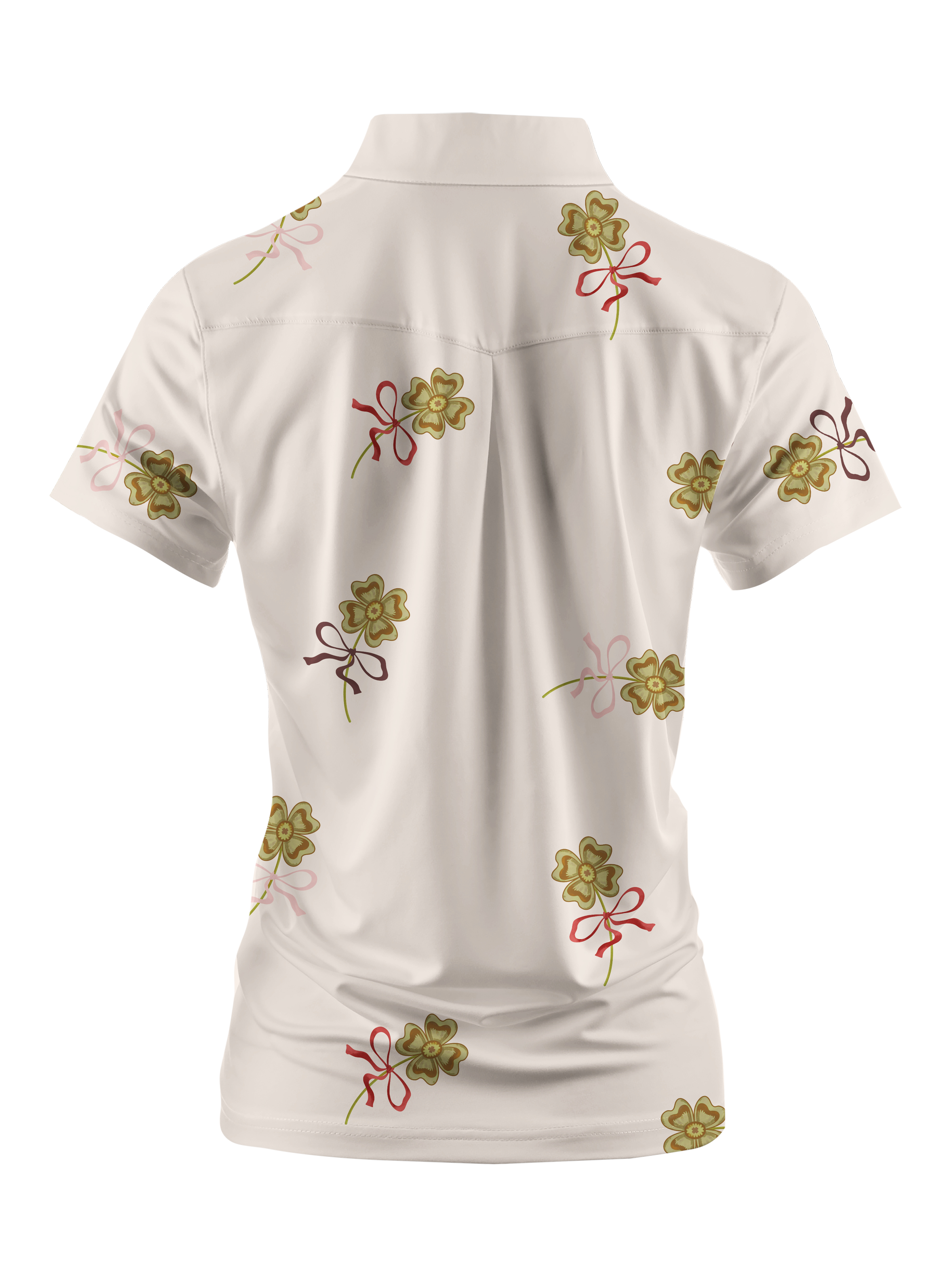Cherryswing Women's Four Leaf Clover Golf Short Sleeve Polo Shirt