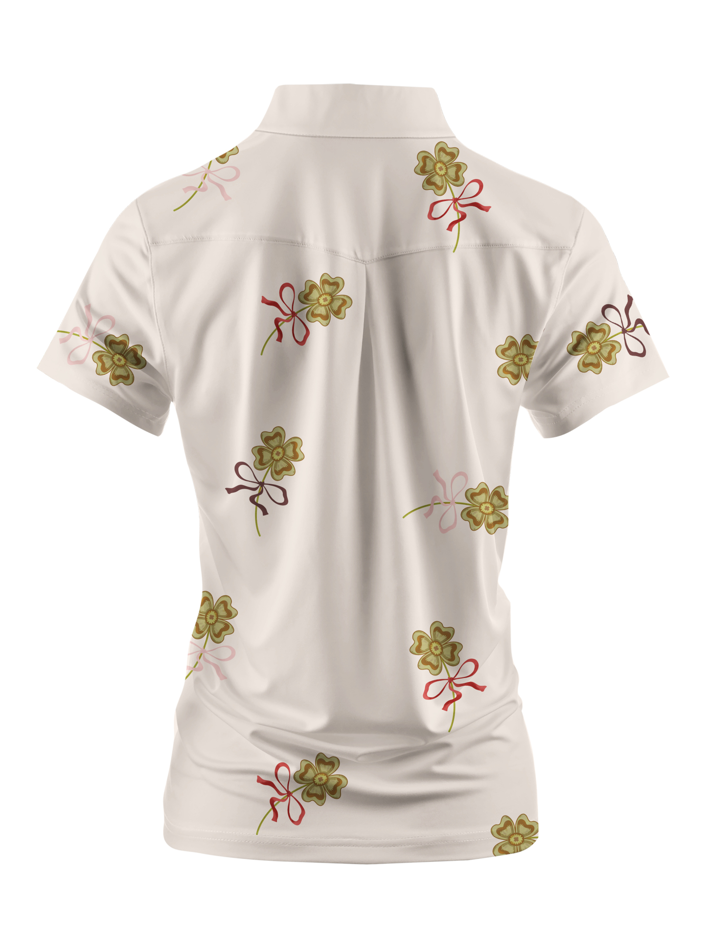Cherryswing Women's Four Leaf Clover Golf Short Sleeve Polo Shirt