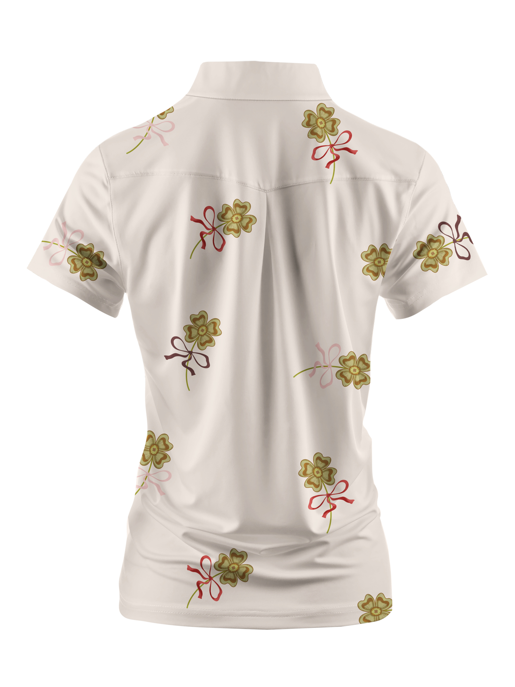 Cherryswing Women's Four Leaf Clover Golf Short Sleeve Polo Shirt