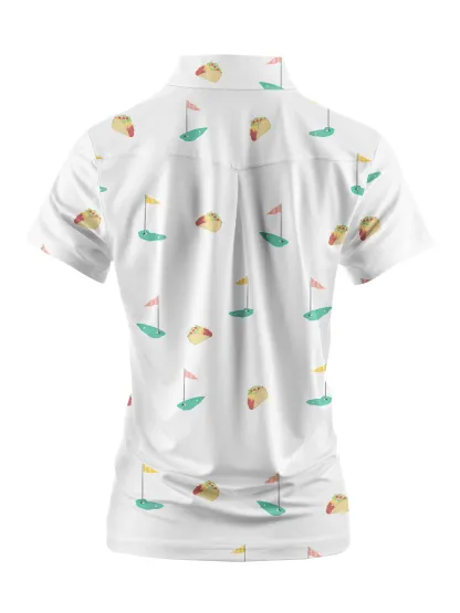 Cherryswing Women's Playful Design Golf Short Sleeve Polo Shirt