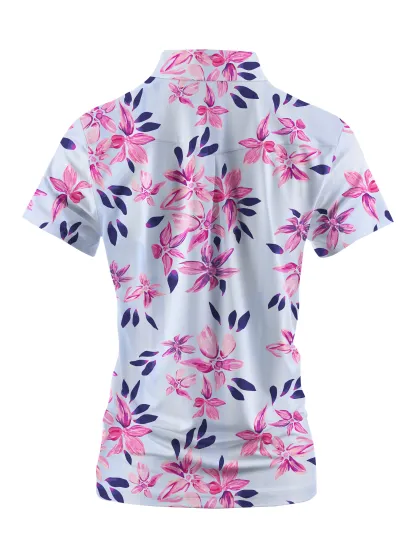 Cherryswing Women's Springtime Garden Golf Short Sleeve Polo Shirt
