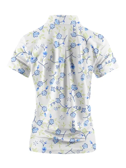 Cherryswing Women's Blossoms in Spring Golf Short Sleeve Polo Shirt