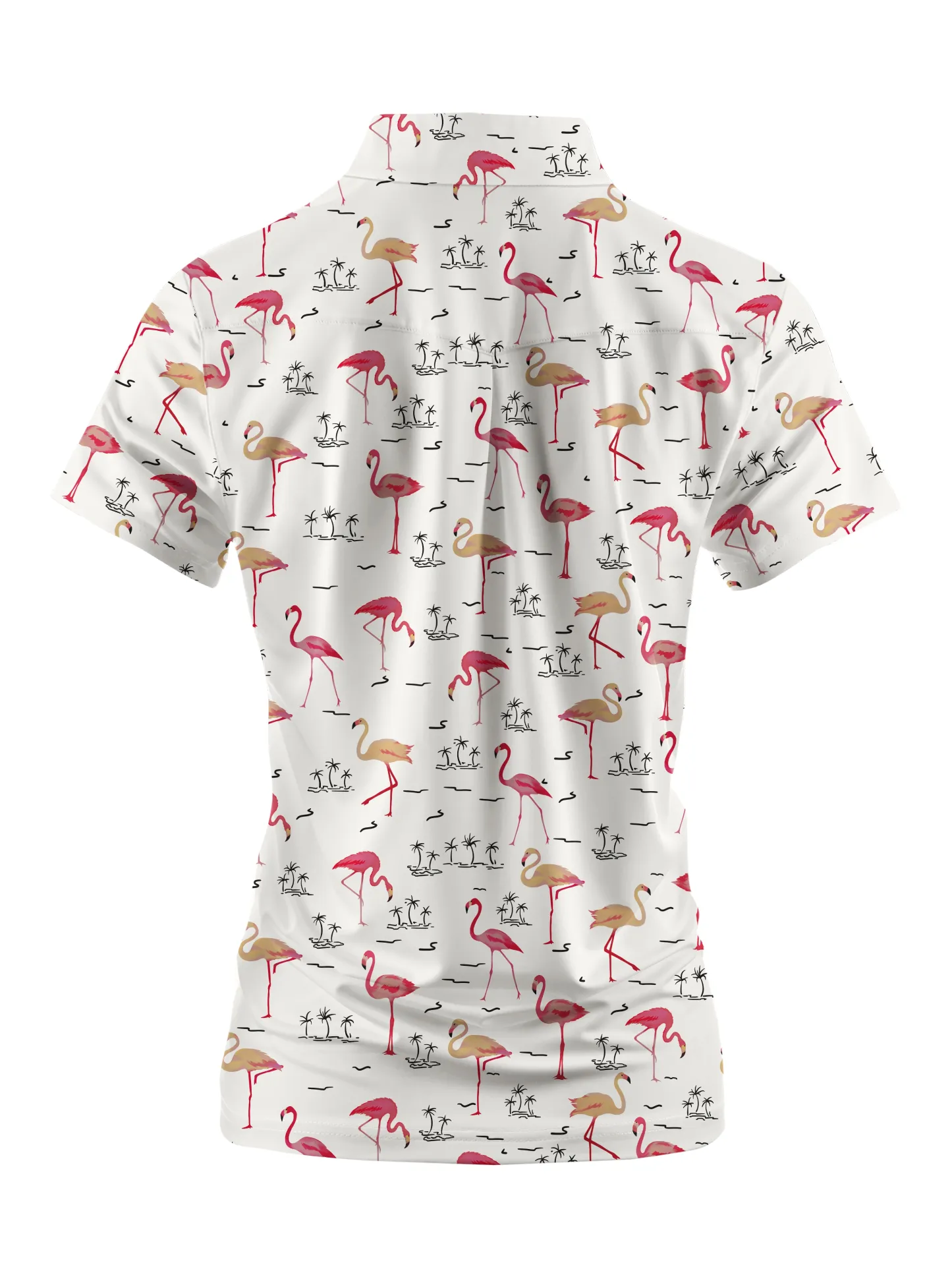 Cherryswing Women's Playful Flamingo Golf Short Sleeve Polo Shirt