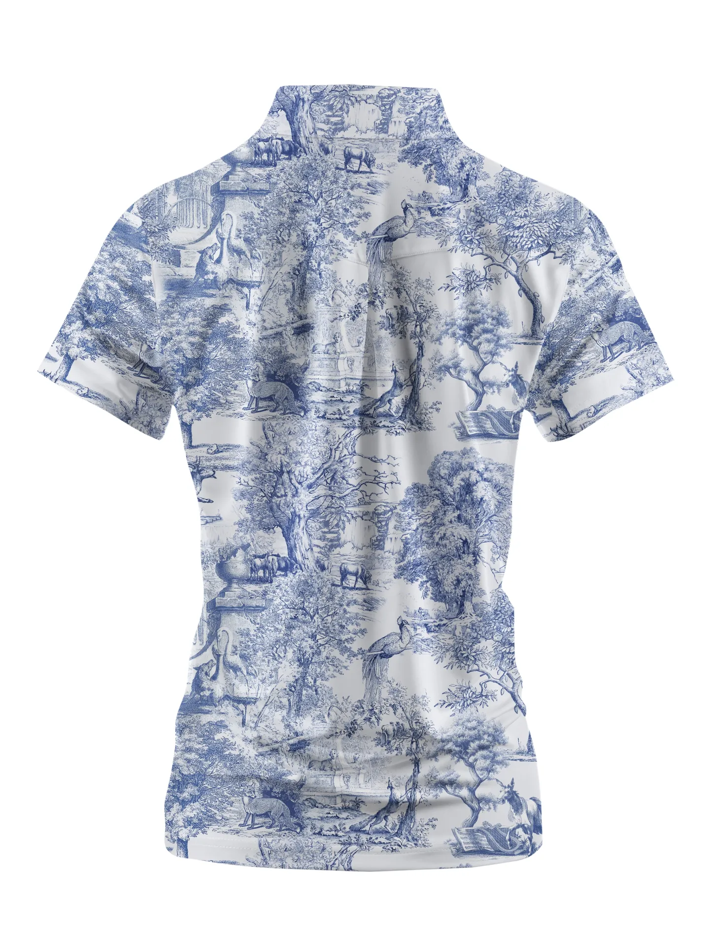 Cherryswing Women's Landscape Painting Golf Short Sleeve Polo Shirt