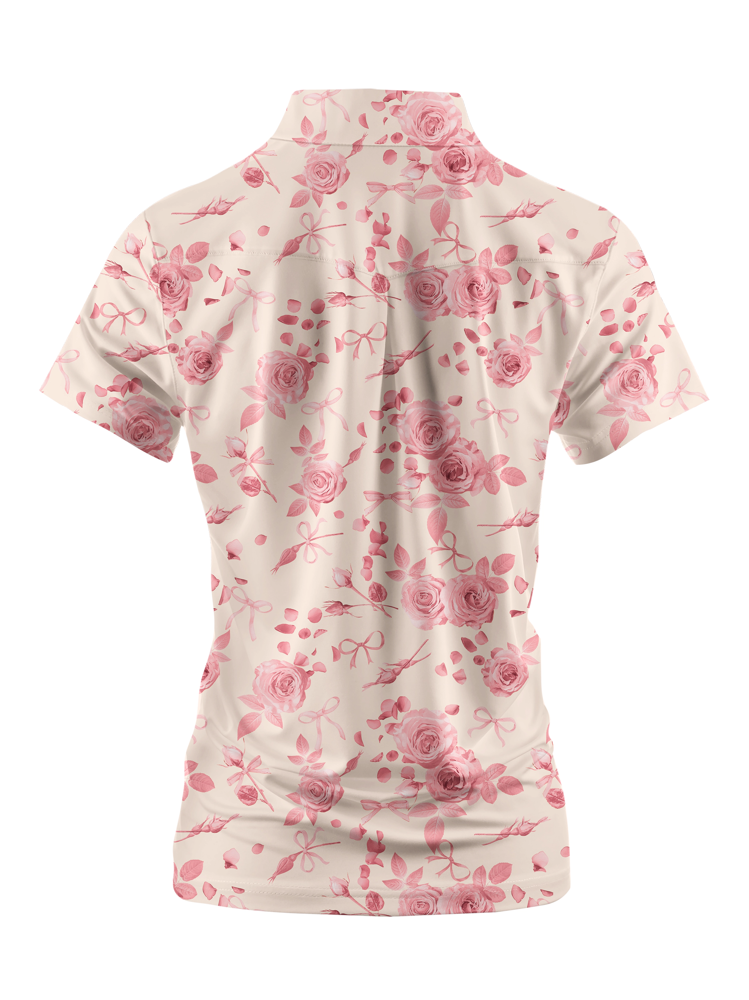 Cherryswing Women's Rose Garden Golf Short Sleeve Polo Shirt