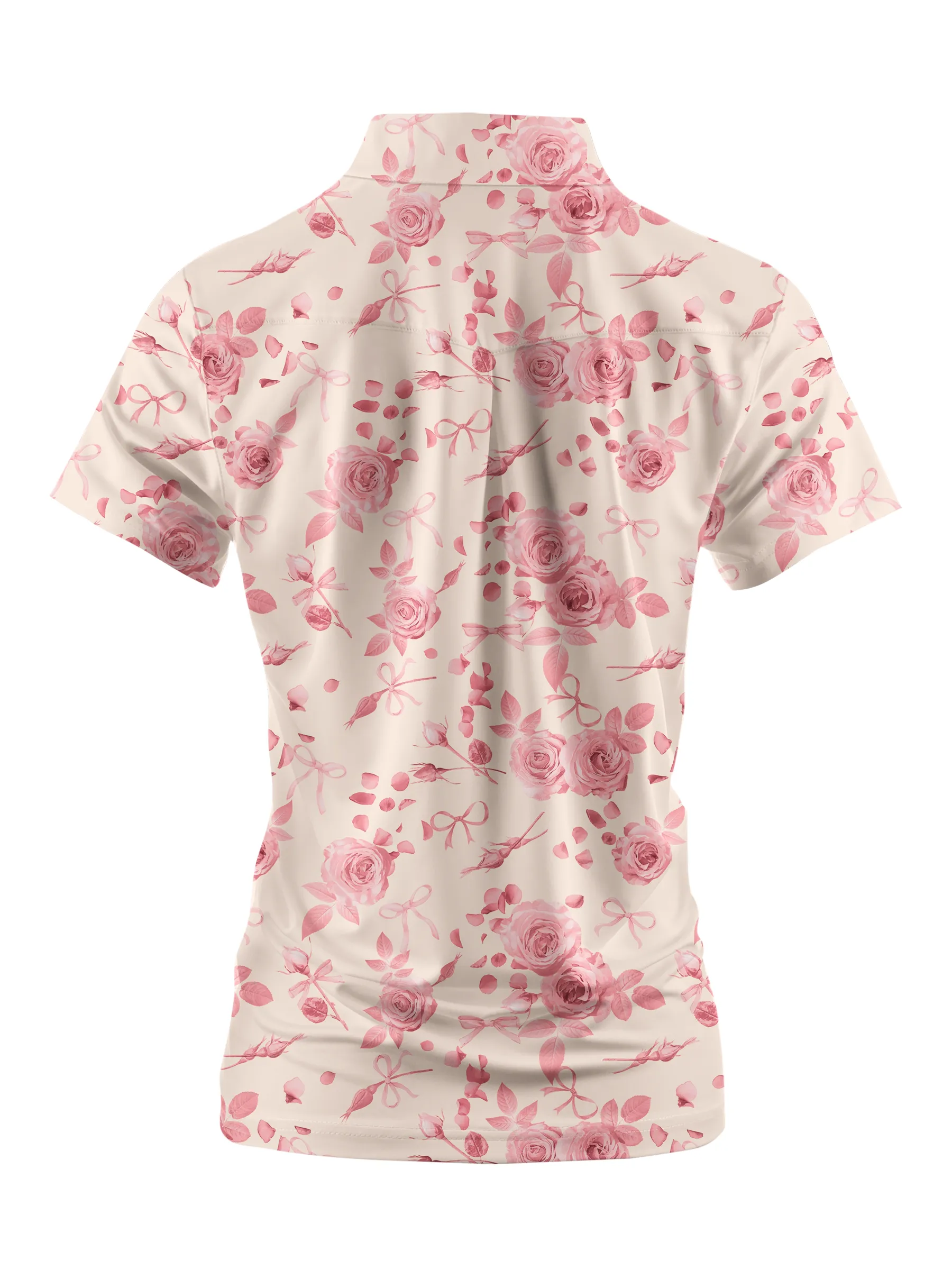 Cherryswing Women's Rose Garden Golf Short Sleeve Polo Shirt