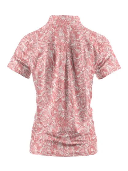 Cherryswing Women's Tropical Foliage  Golf Short Sleeve Polo Shirt