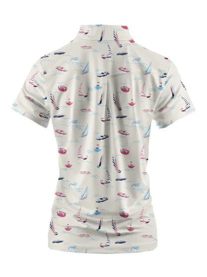 Cherryswing Women's Tranquil Marina Golf Short Sleeve Polo Shirt