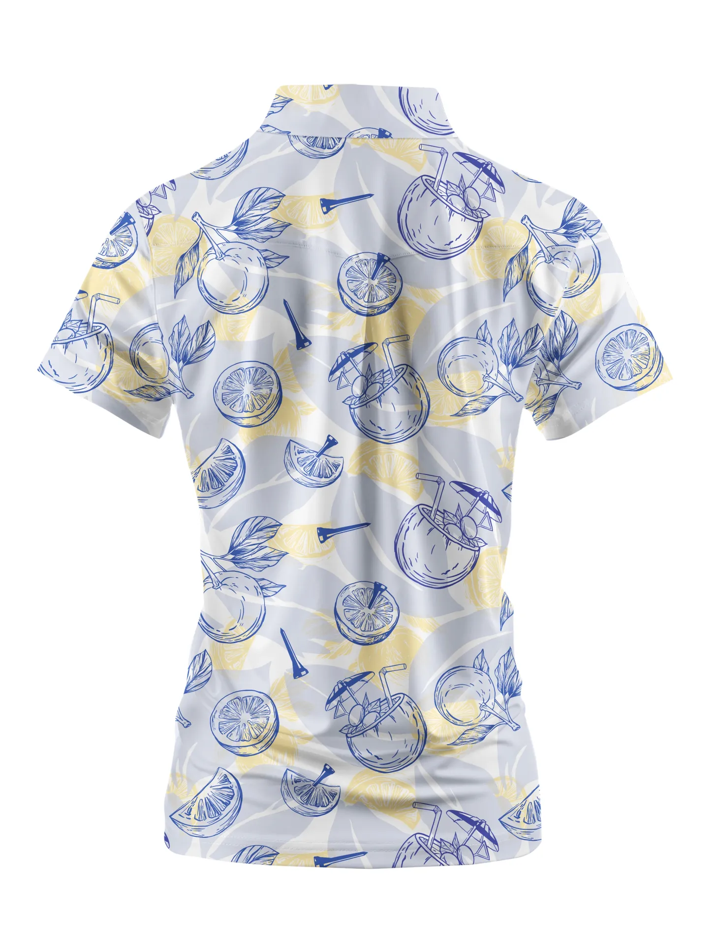 Cherryswing Women's Citrus Cocktails Golf Short Sleeve Polo Shirt