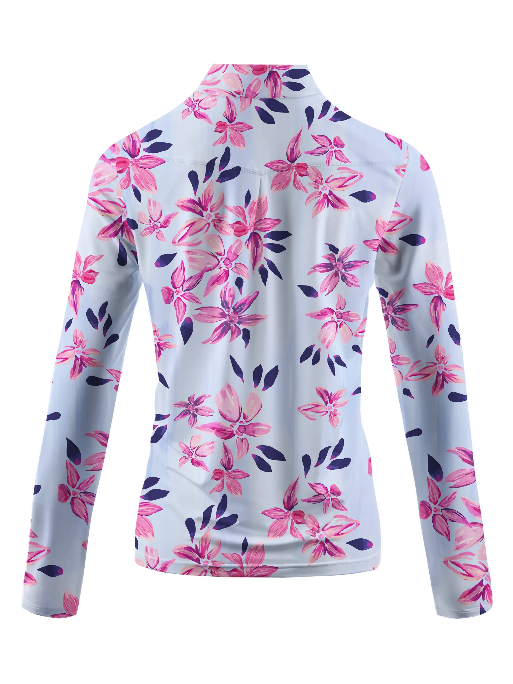 Cherryswing Women's Springtime Garden Golf Long Sleeve Polo Shirt