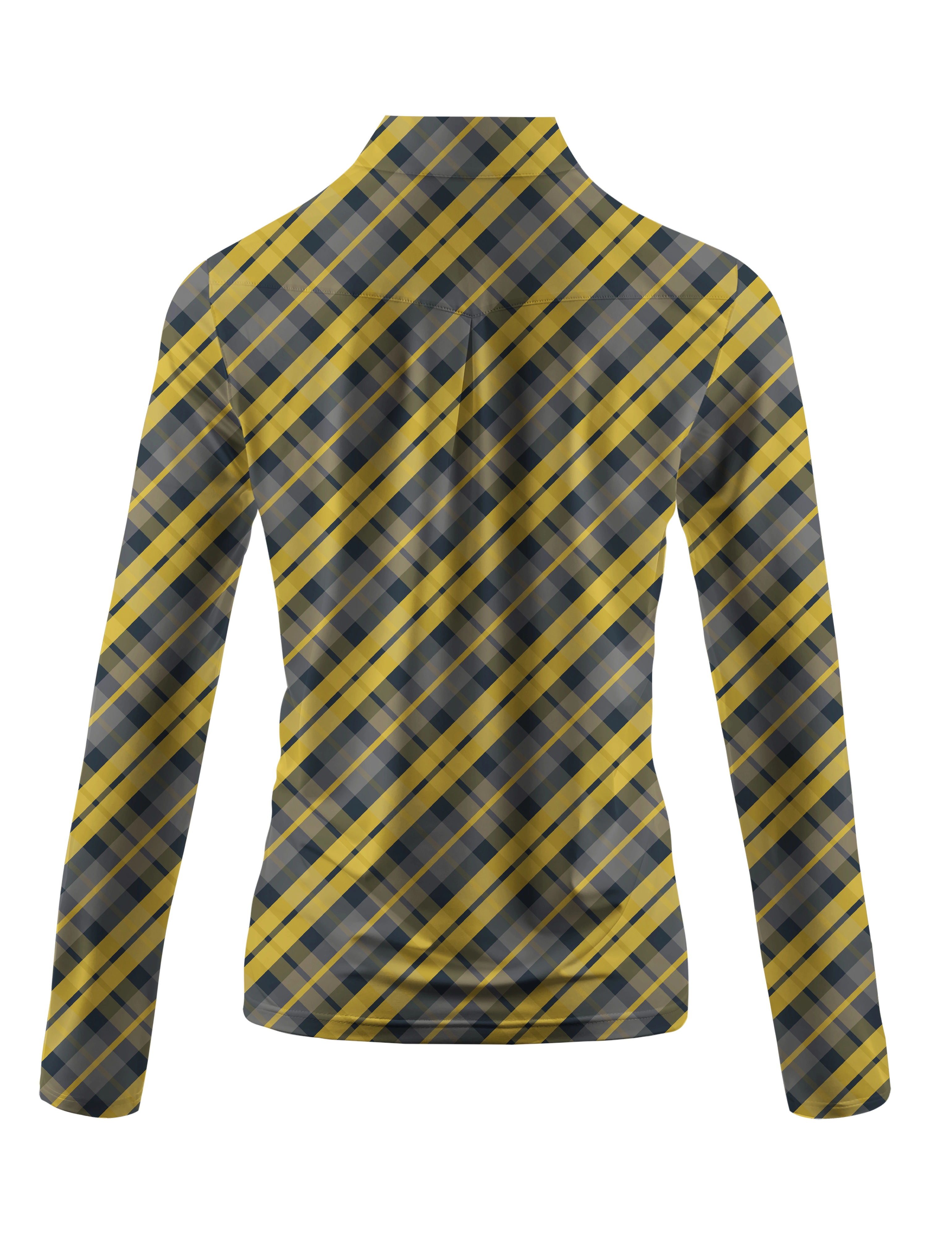 Cherryswing Women's Scottish Plaid Pattern Golf Long Sleeve Polo Shirt
