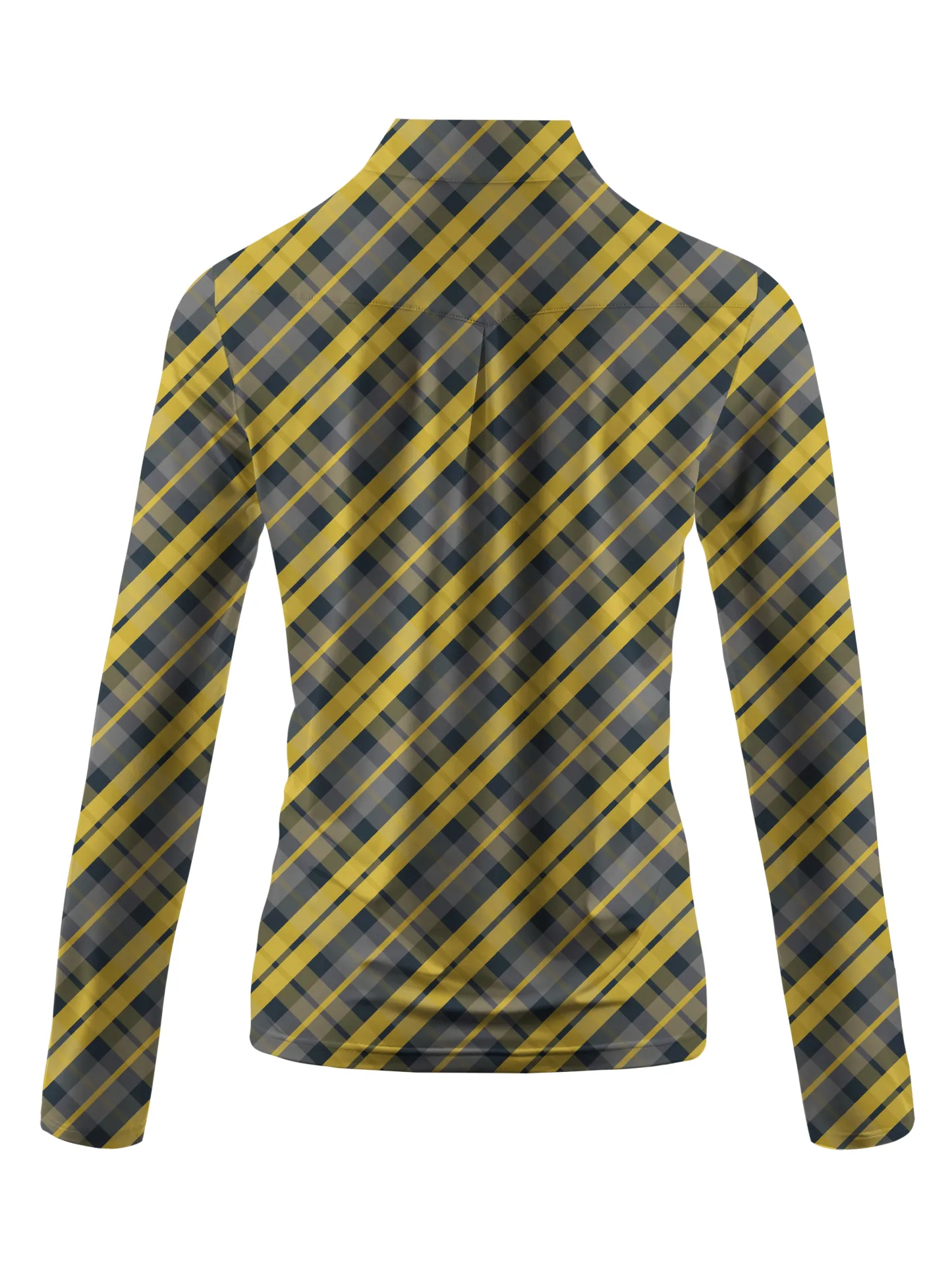 Cherryswing Women's Scottish Plaid Pattern Golf Long Sleeve Polo Shirt