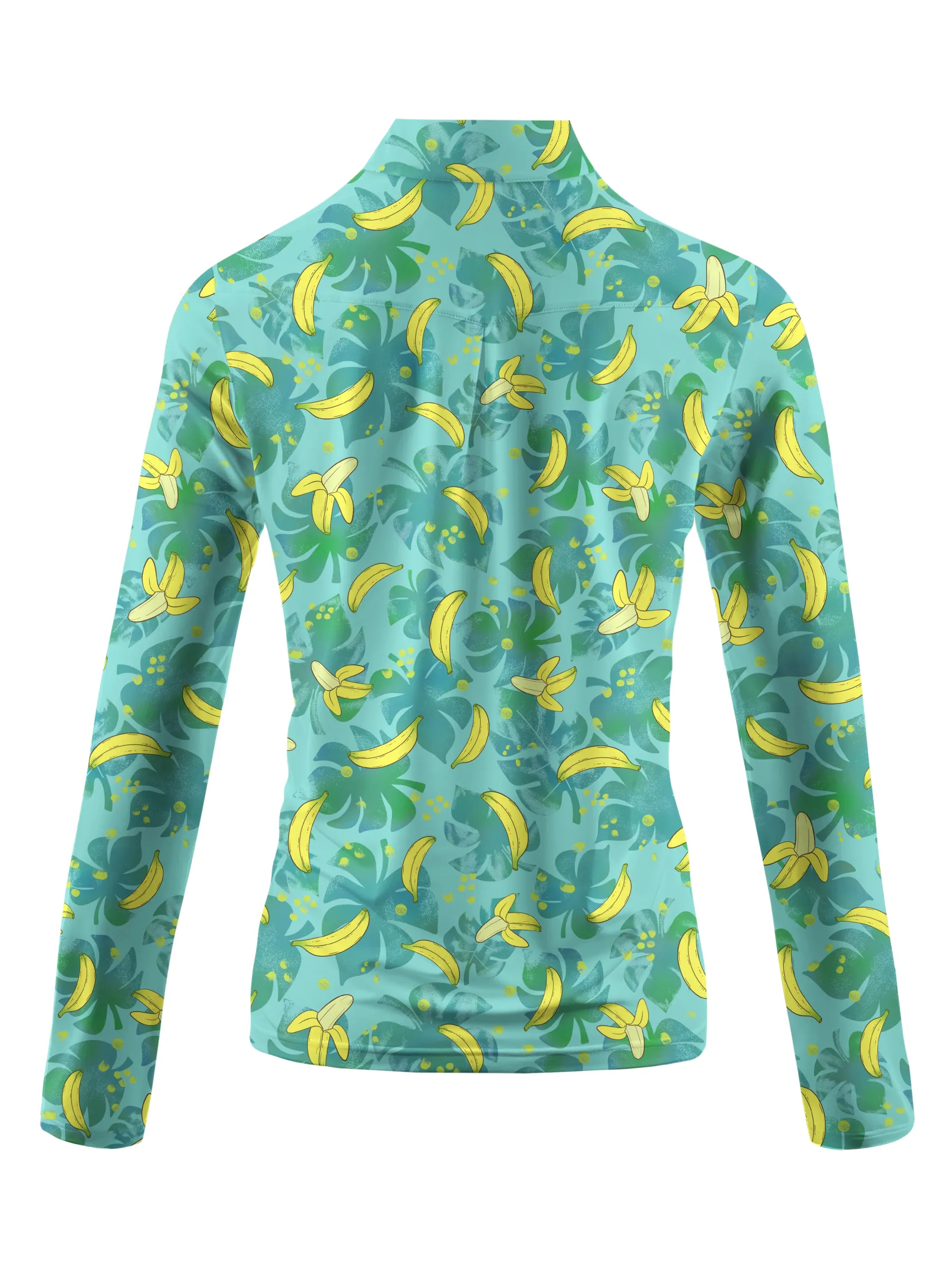 Cherryswing Women's Hawaiian Banana Golf Long Sleeve Polo Shirt