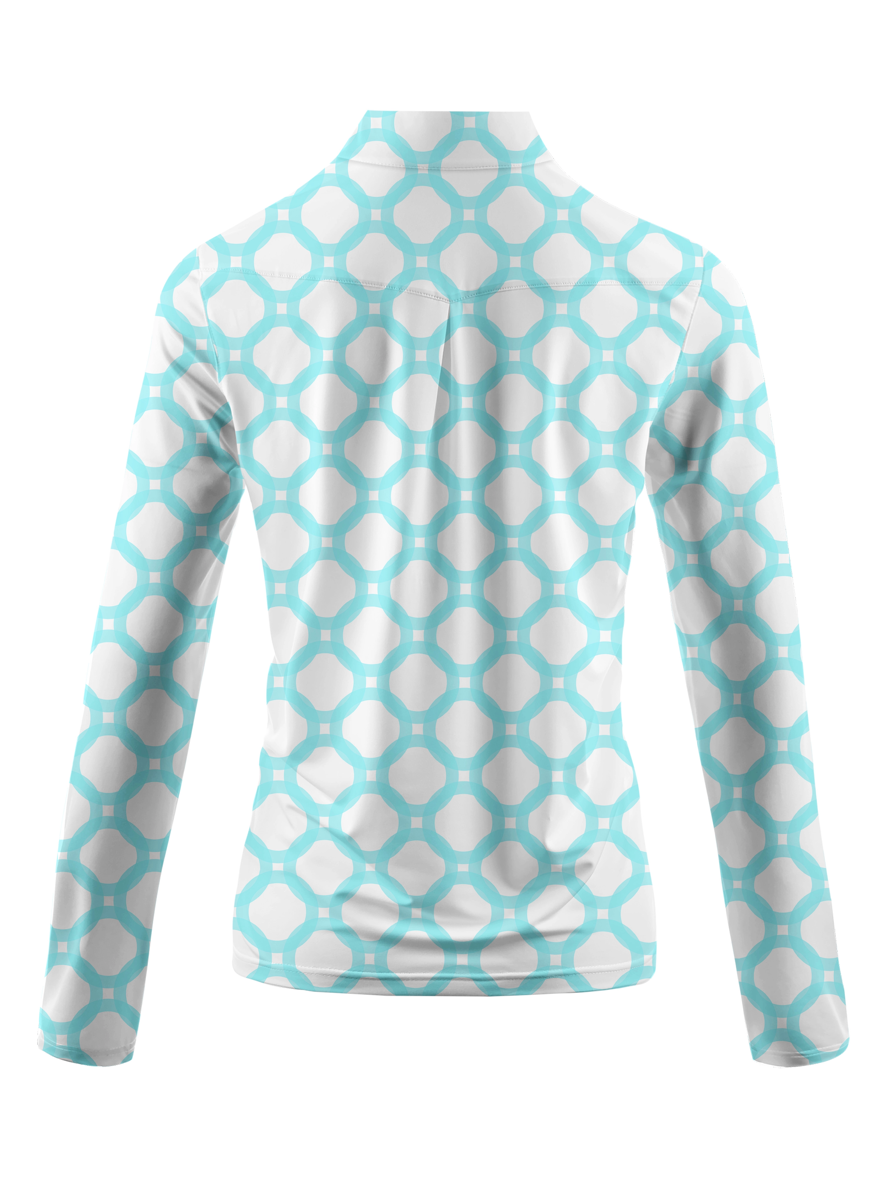 Cherryswing Women's Interlocking Geometric Golf Long Sleeve Polo Shirt