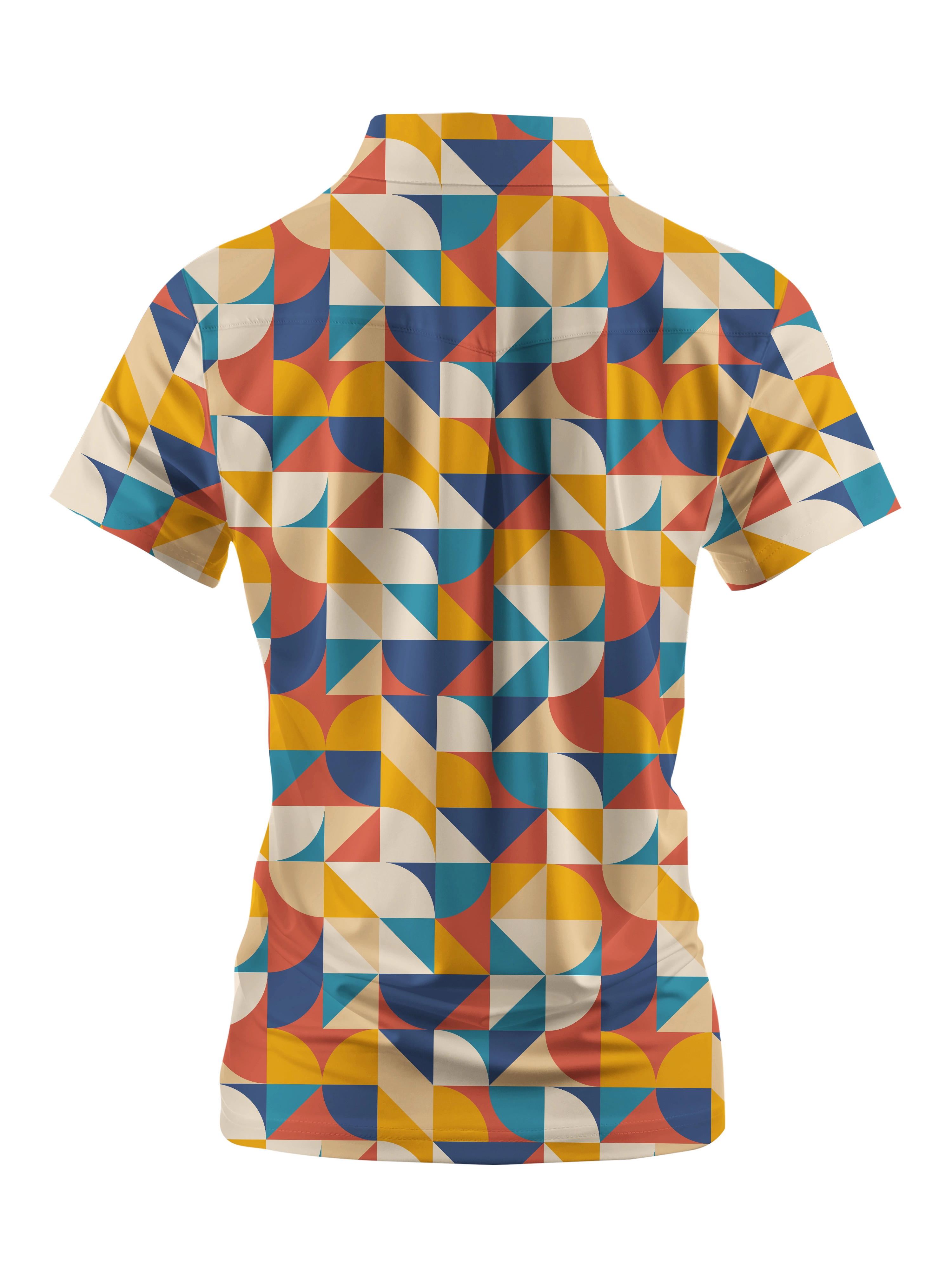 Cherryswing Women's Geometric Mosaic Golf Short Sleeve Polo Shirt