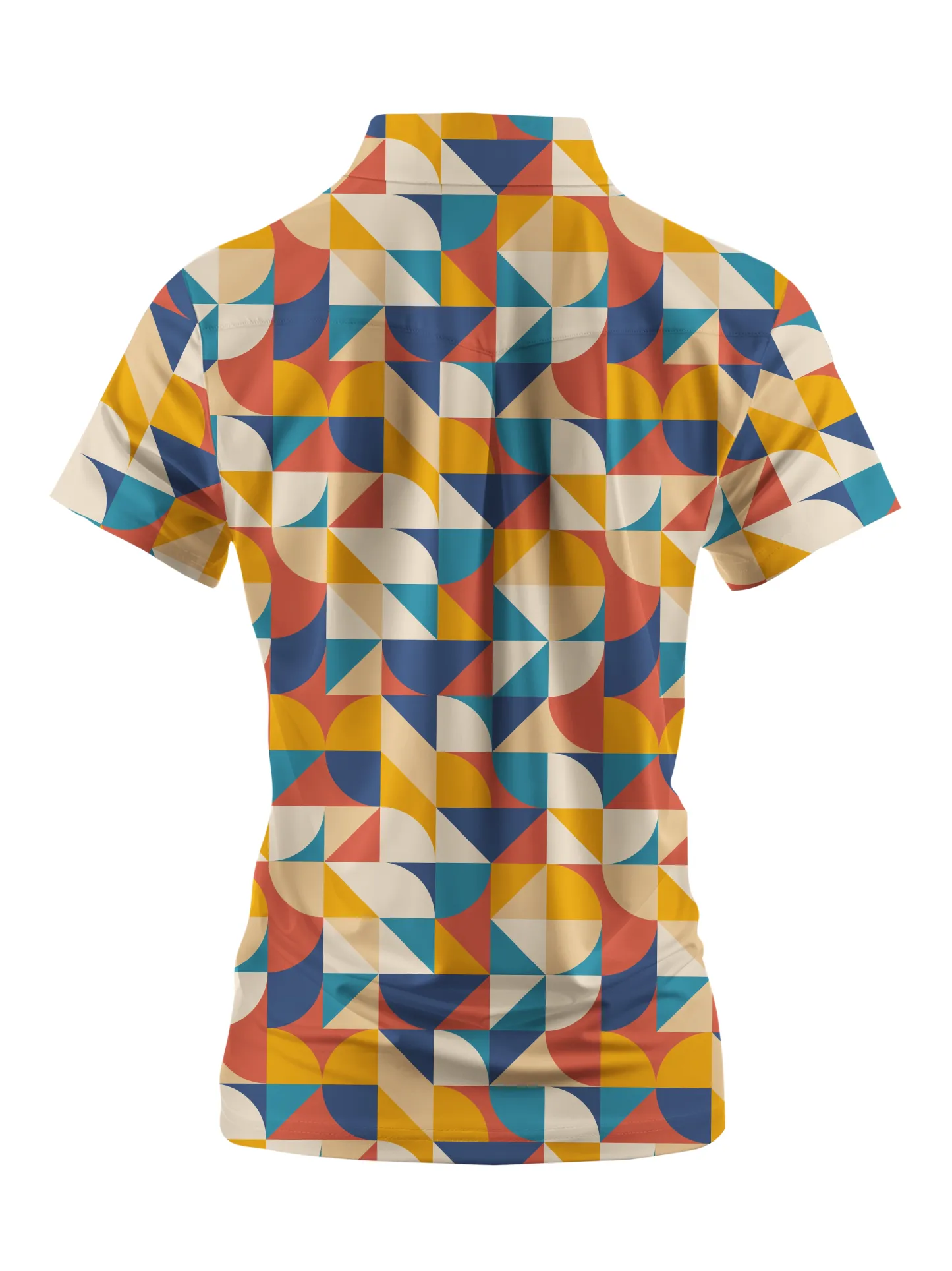Cherryswing Women's Geometric Mosaic Golf Short Sleeve Polo Shirt
