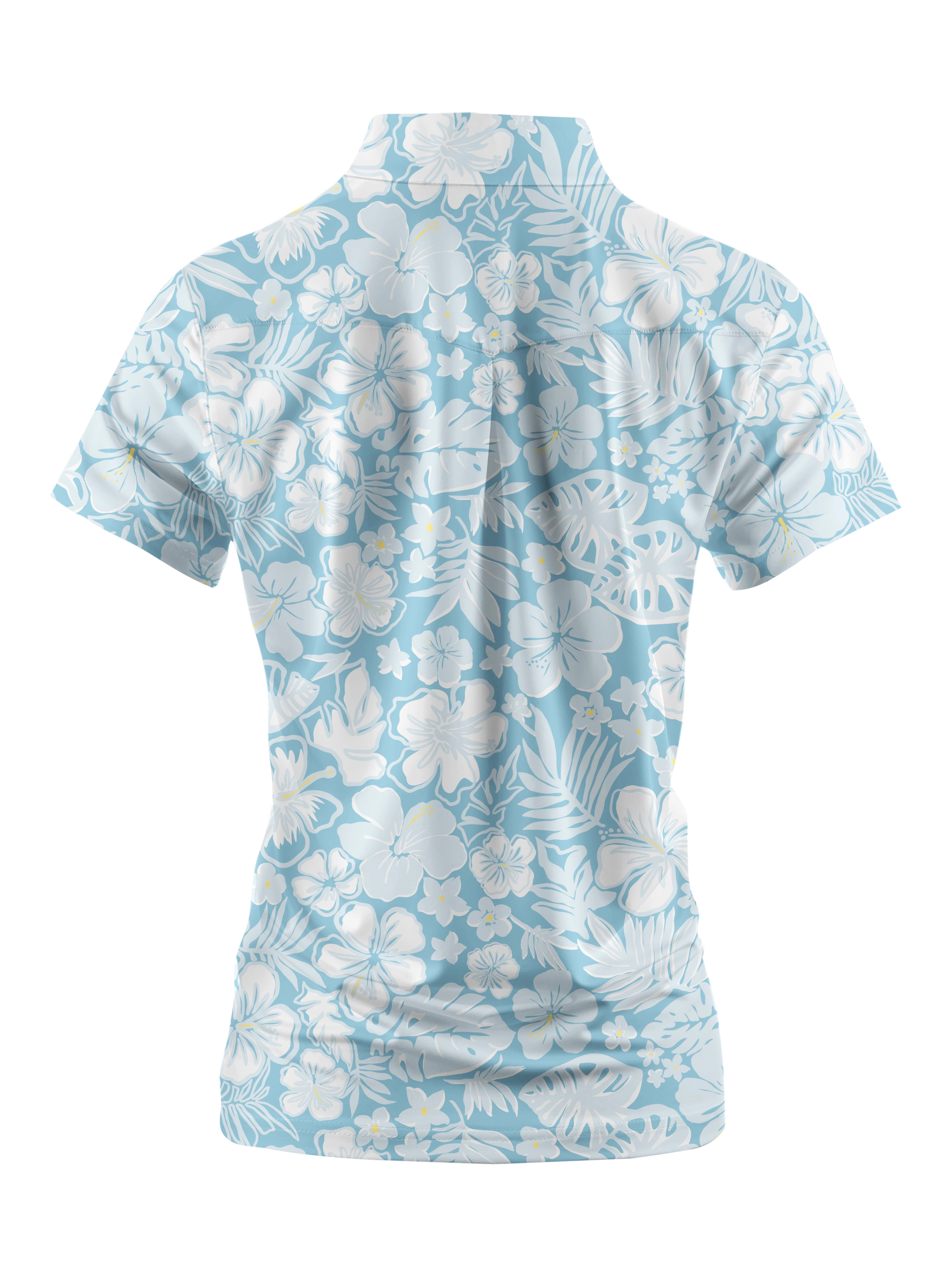 Cherryswing Women's Floral Pattern Short Sleeve Polo Shirt