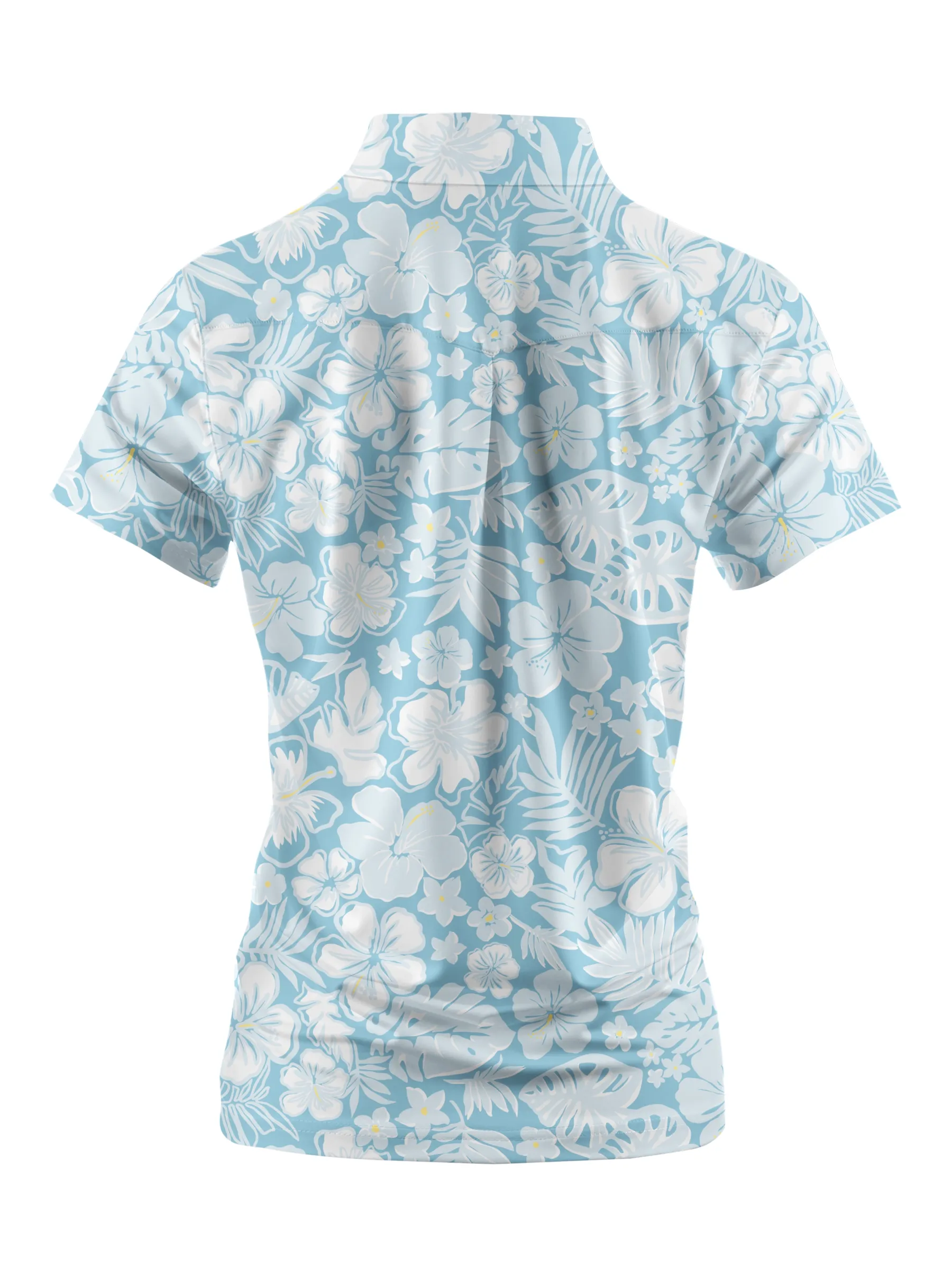 Cherryswing Women's Floral Pattern Short Sleeve Polo Shirt