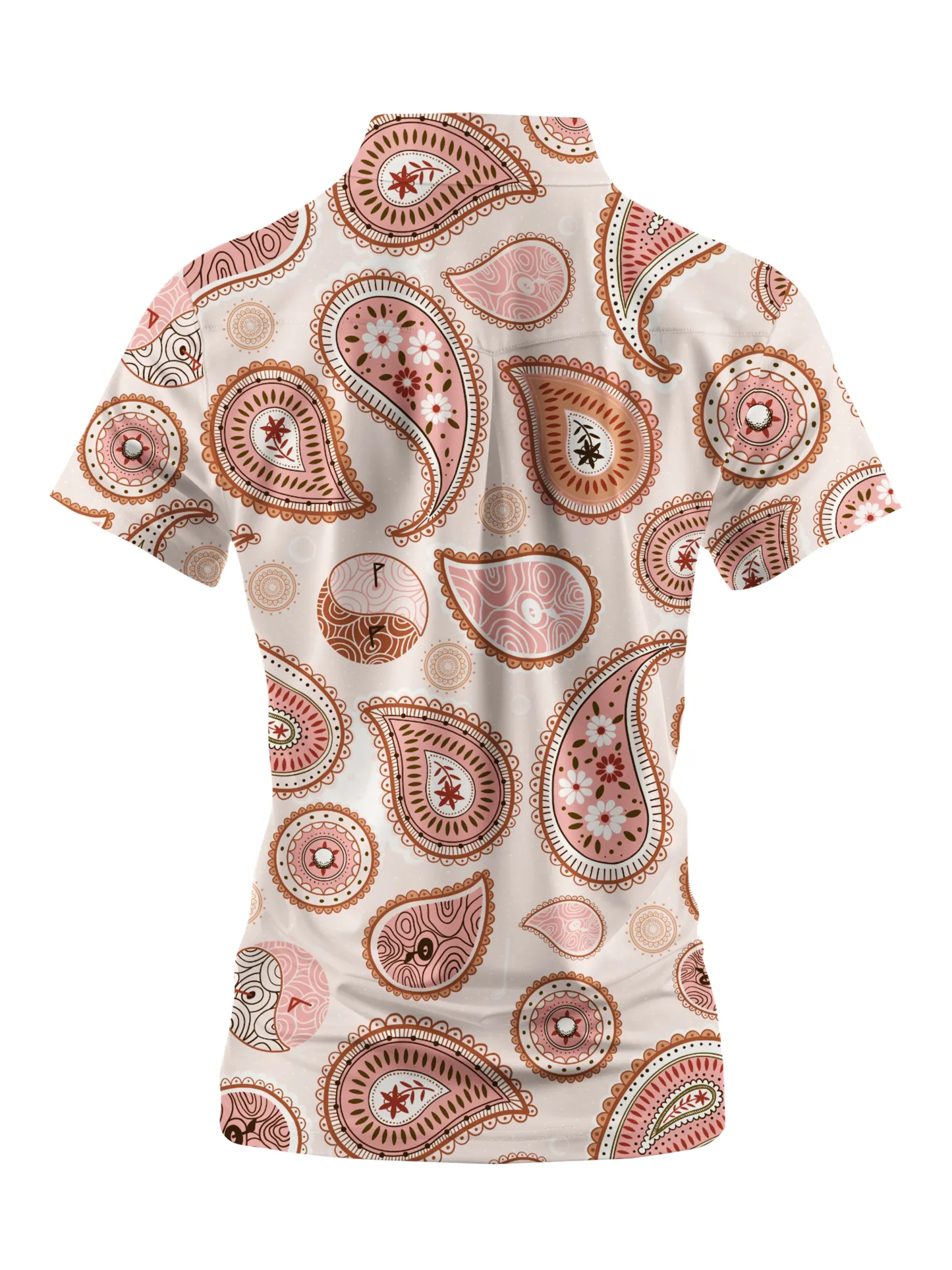 Cherryswing Women's Paisley Pattern Short Sleeve Polo Shirt