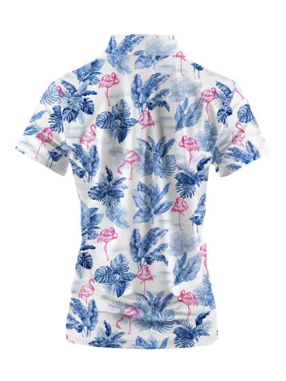 Cherryswing Women's Secluded Lagoon Short Sleeve Polo Shirt