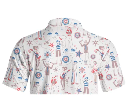 Cherryswing Doodle PatternMen's Polo Shirt