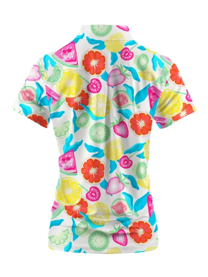 Cherryswing Women's Fruit Market Short Sleeve Polo Shirt