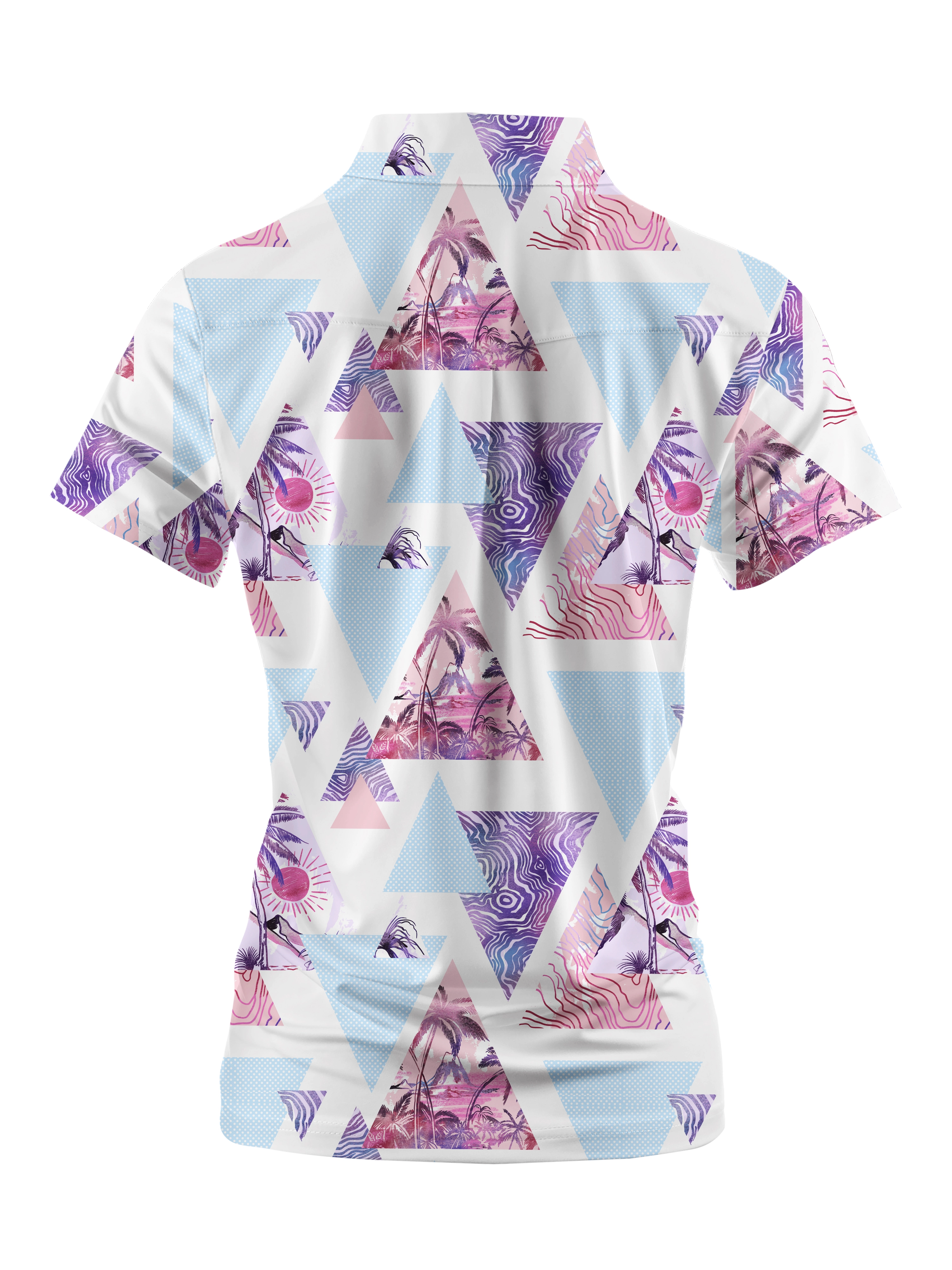 Cherryswing Women's Sunset Hawaii Short Sleeve Polo Shirt