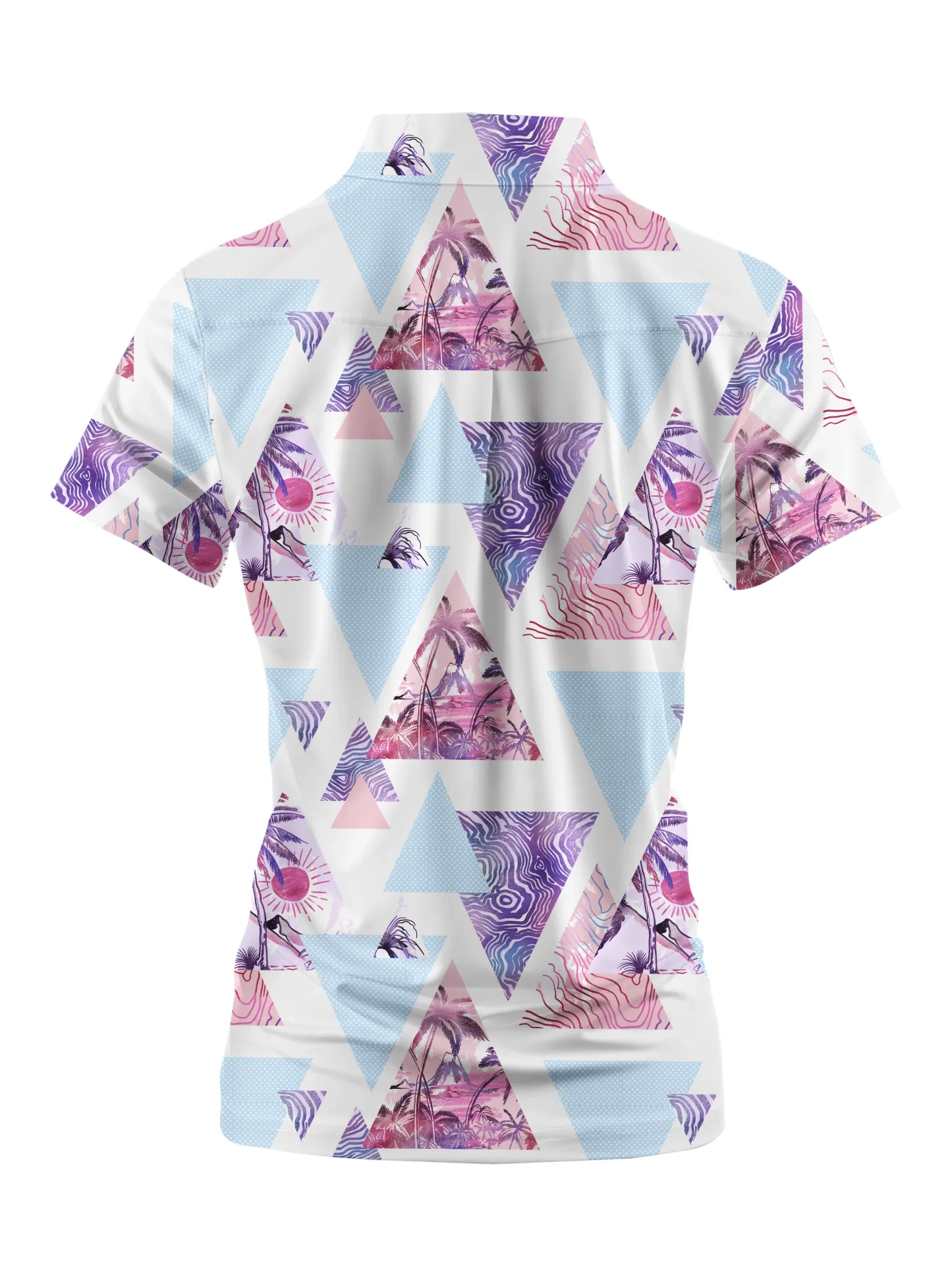 Cherryswing Women's Sunset Hawaii Short Sleeve Polo Shirt