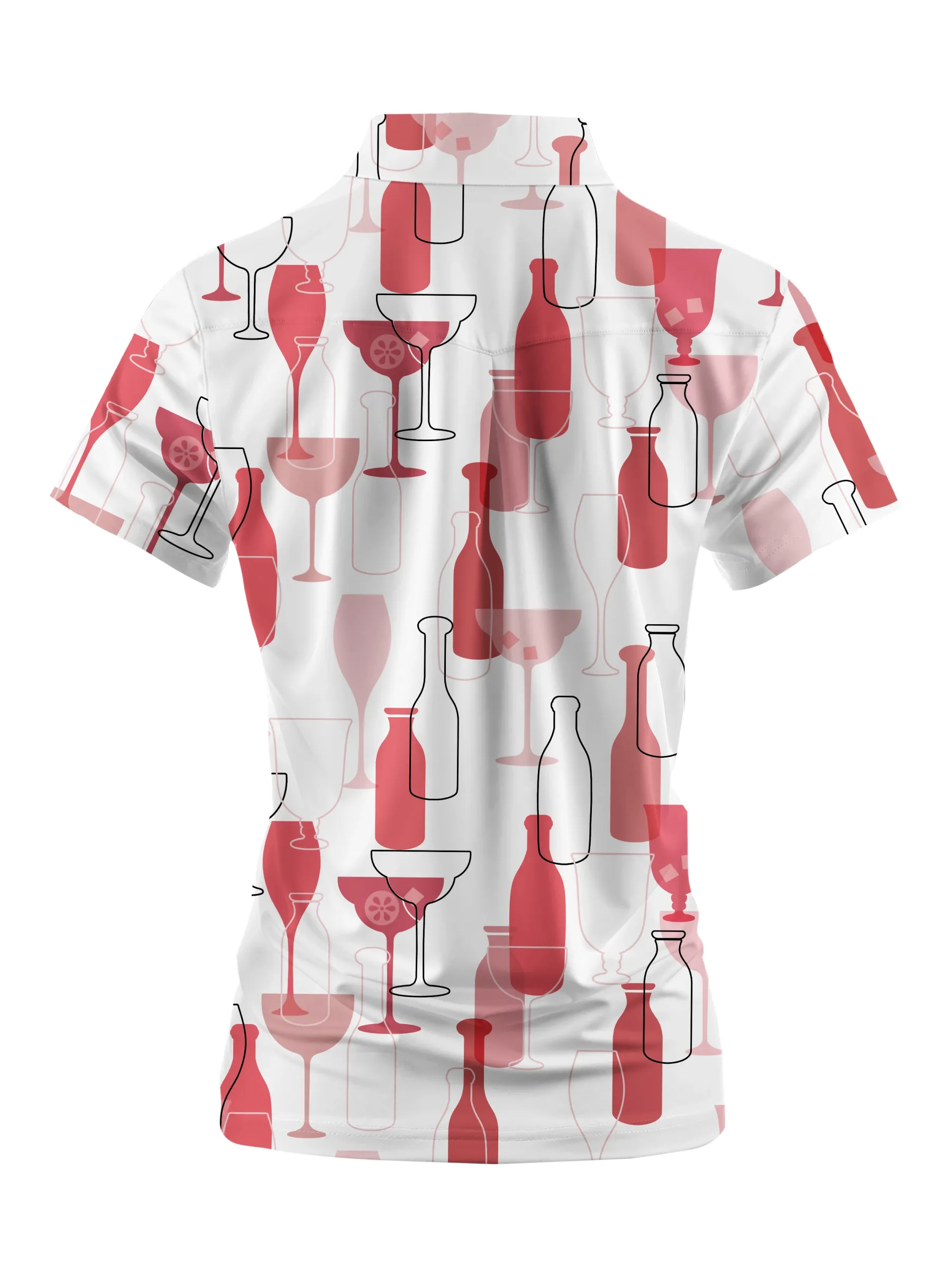 Cherryswing Women's Wine Time Short Sleeve Polo Shirt