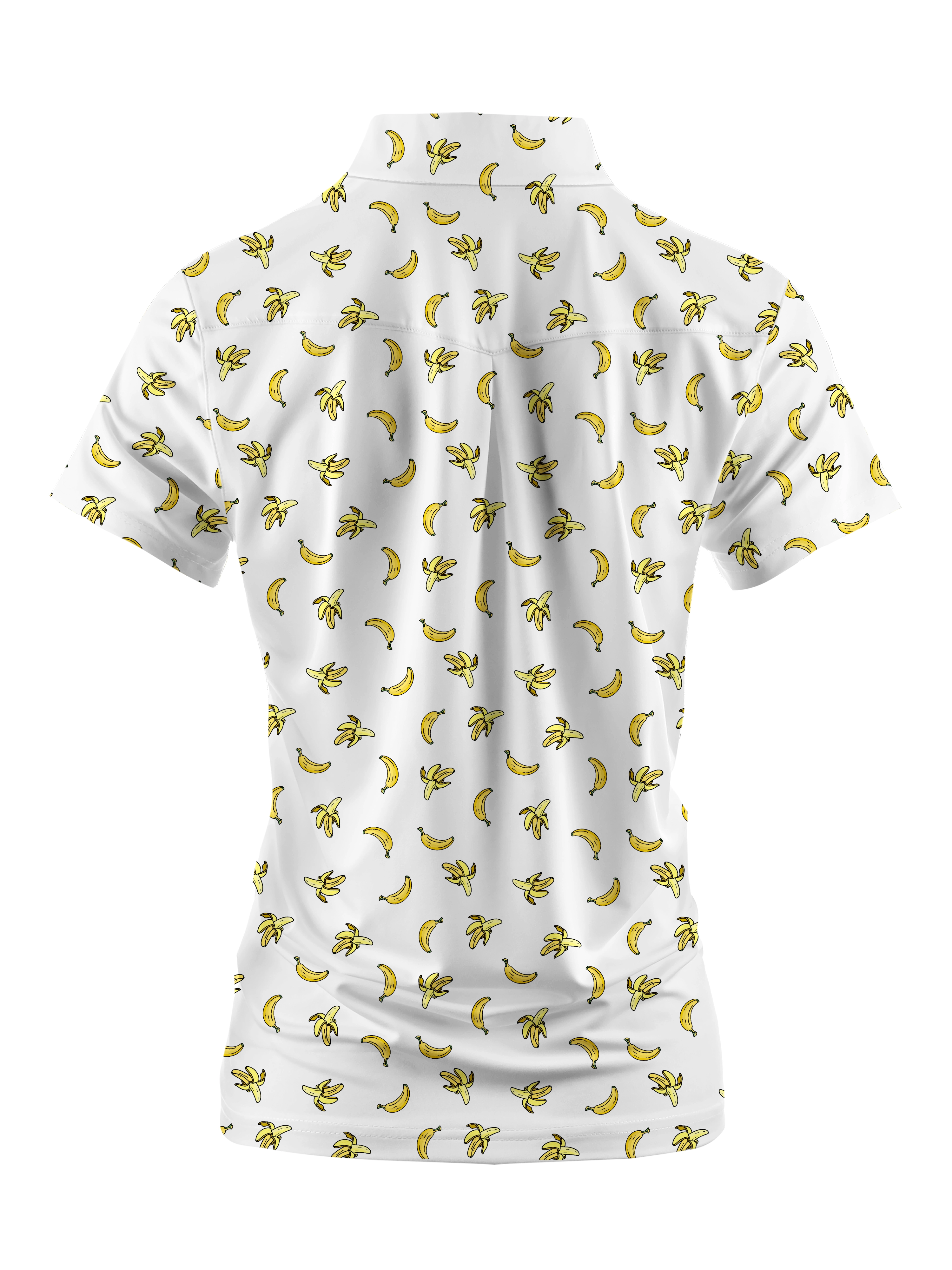 Cherryswing Women's Banana Print Short Sleeve Polo Shirt