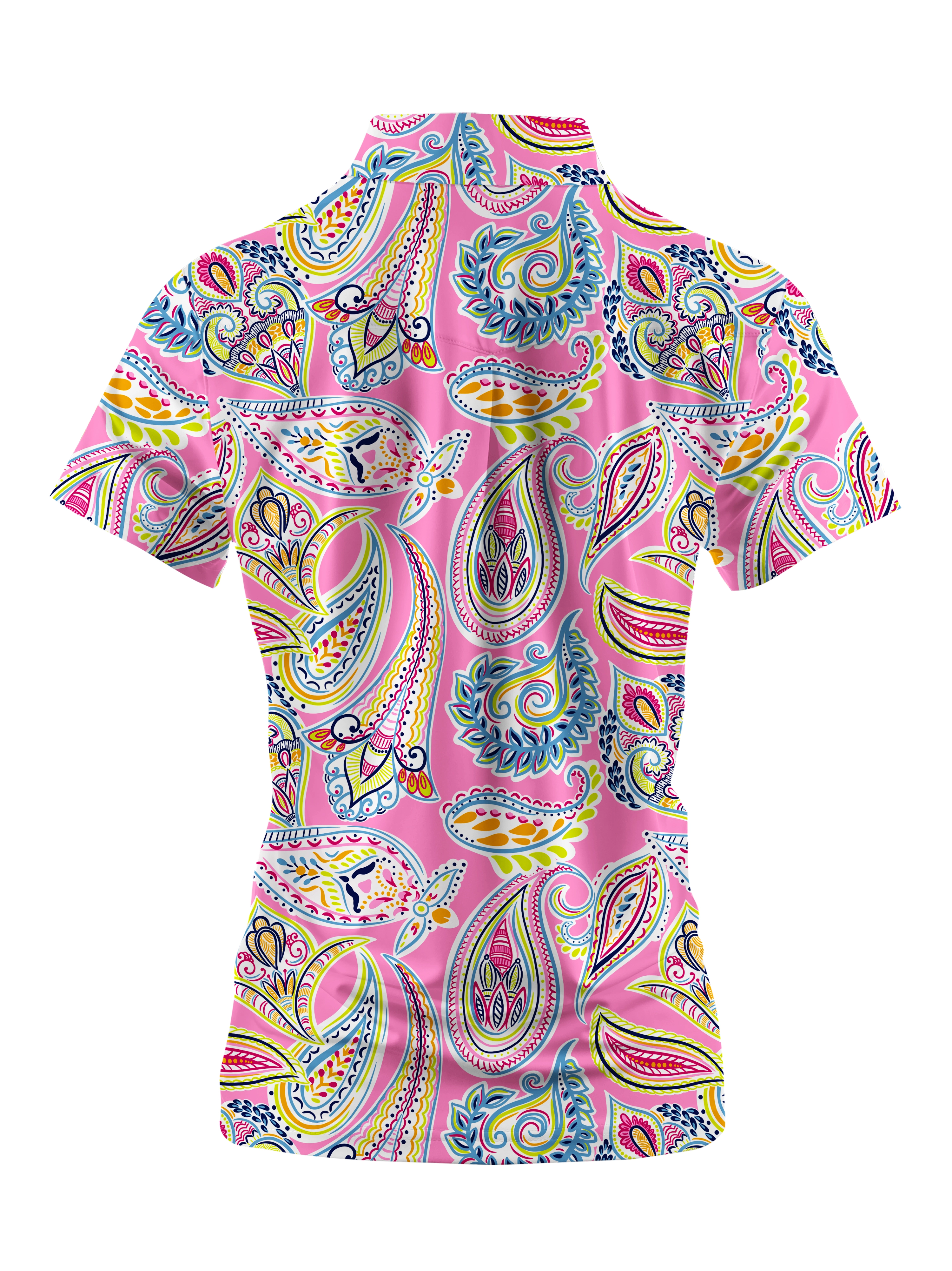 Cherryswing Women's Bohemian Cashew Blossom Short Sleeve Polos