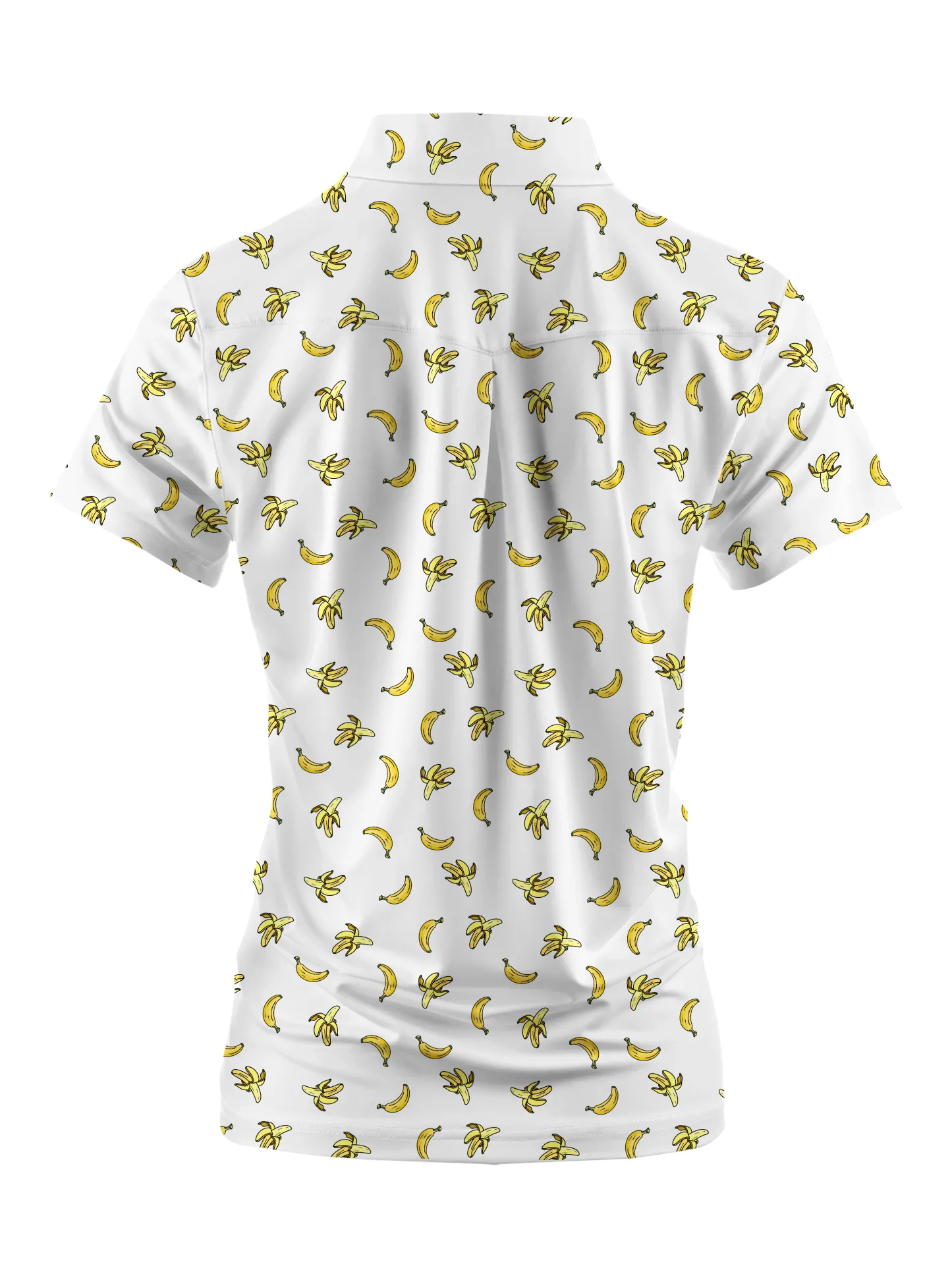 Cherryswing Women's Banana Print Short Sleeve Polo Shirt