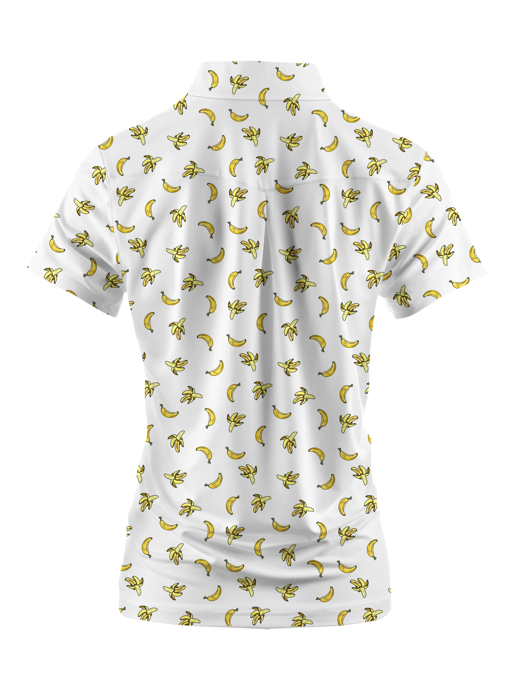 Cherryswing Women's Banana Print Short Sleeve Polo Shirt
