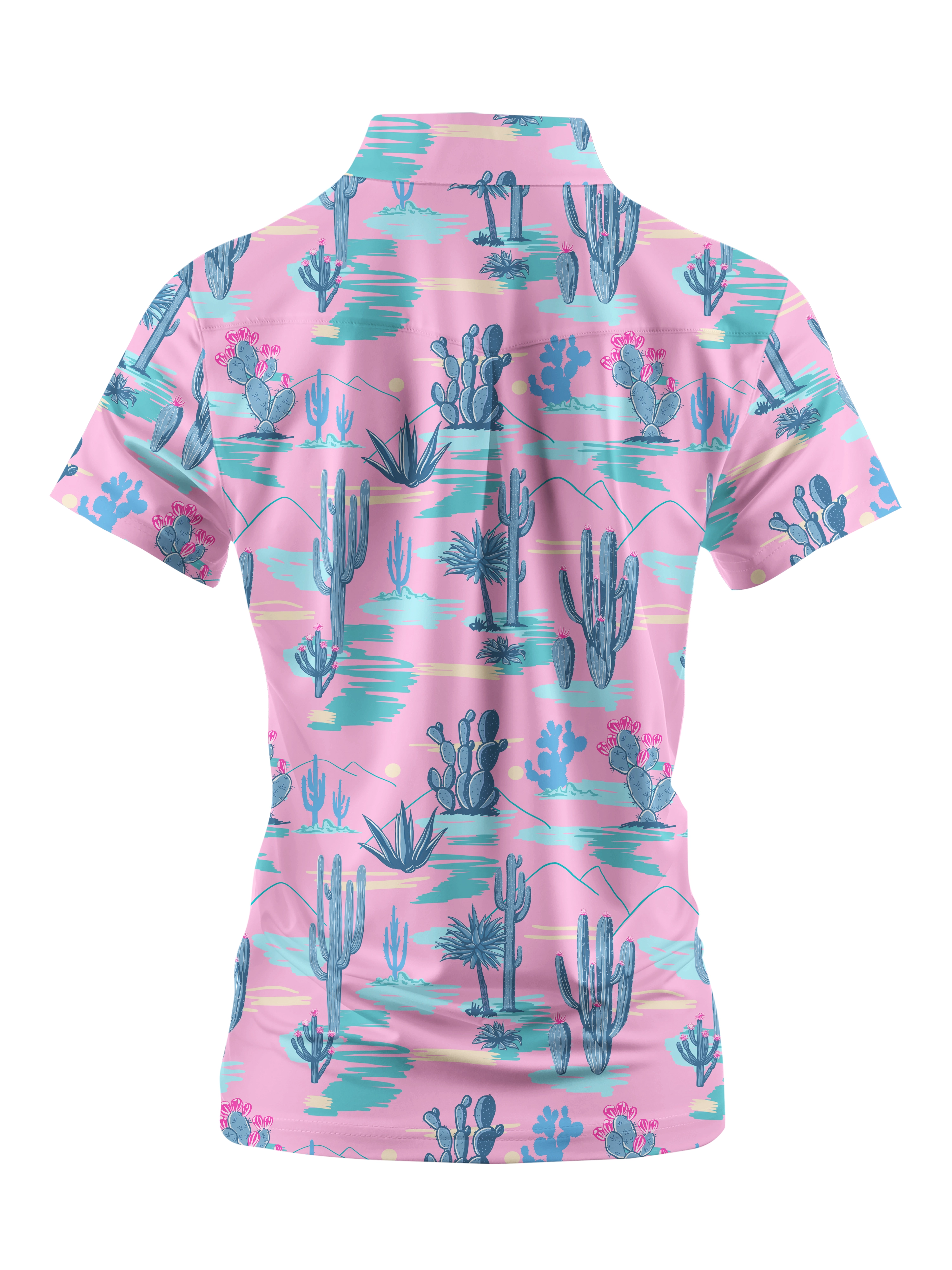 Cherryswing Women's Desert Landscape Short Sleeve Polos