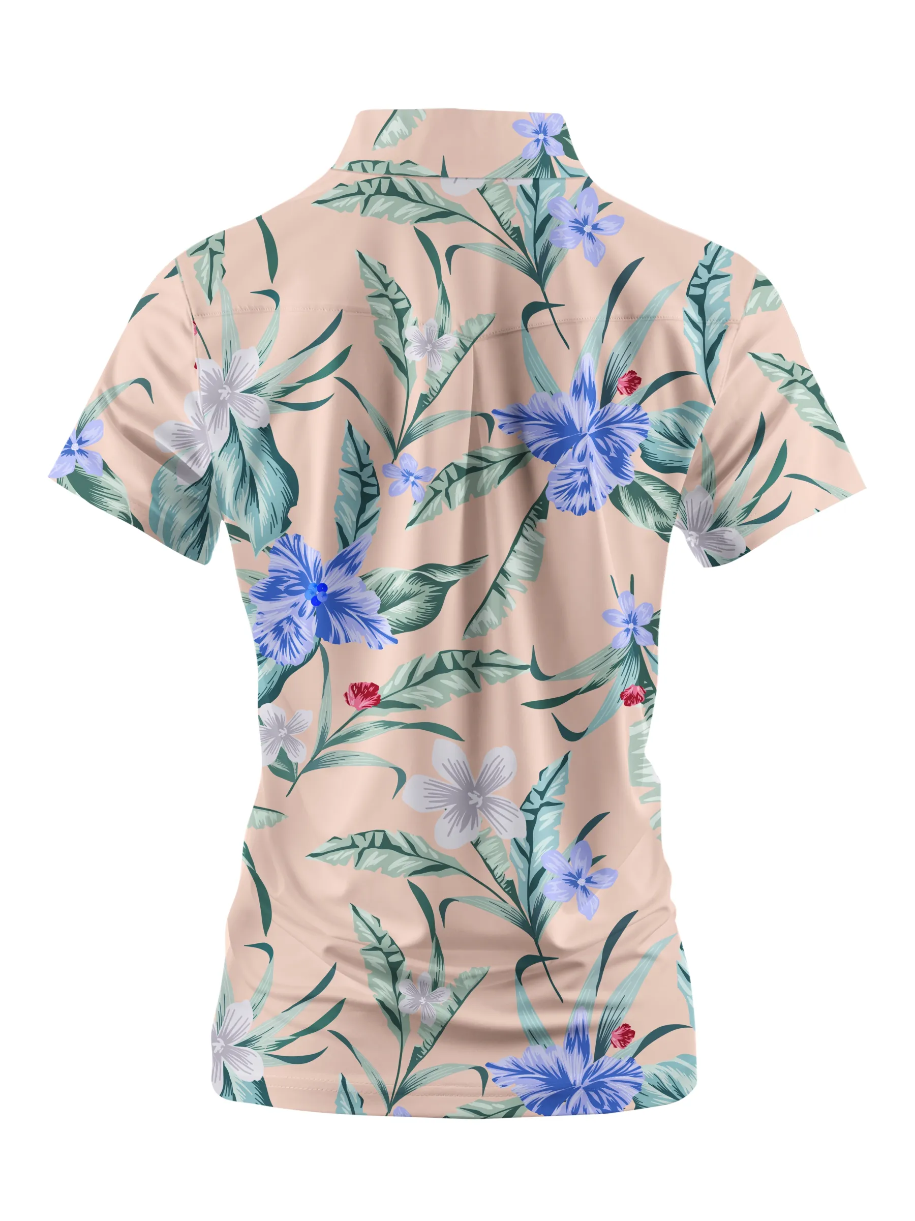 Cherryswing Women's Elegant Flowers Short Sleeve Polos