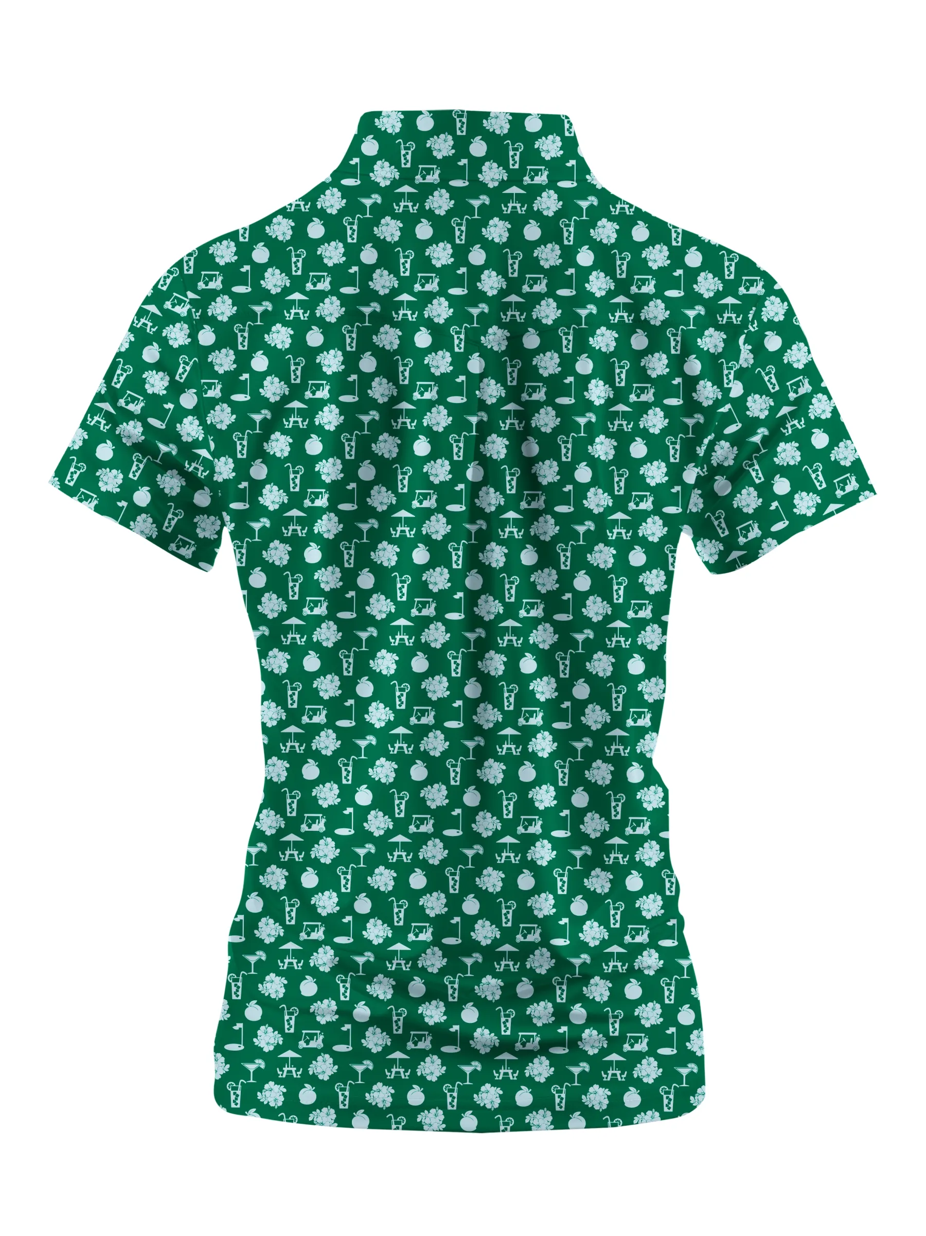 Cherryswing Women's Green Entertainment Short Sleeve Polos