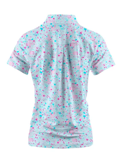 Cherryswing Women's Green Entertainment Short Sleeve Polos