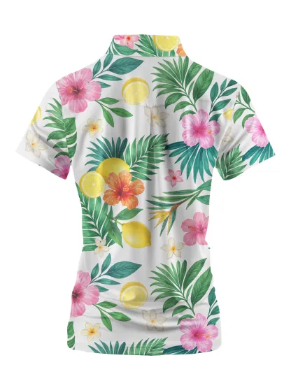 Cherryswing Women's Citrus Garden Short Sleeve Polos