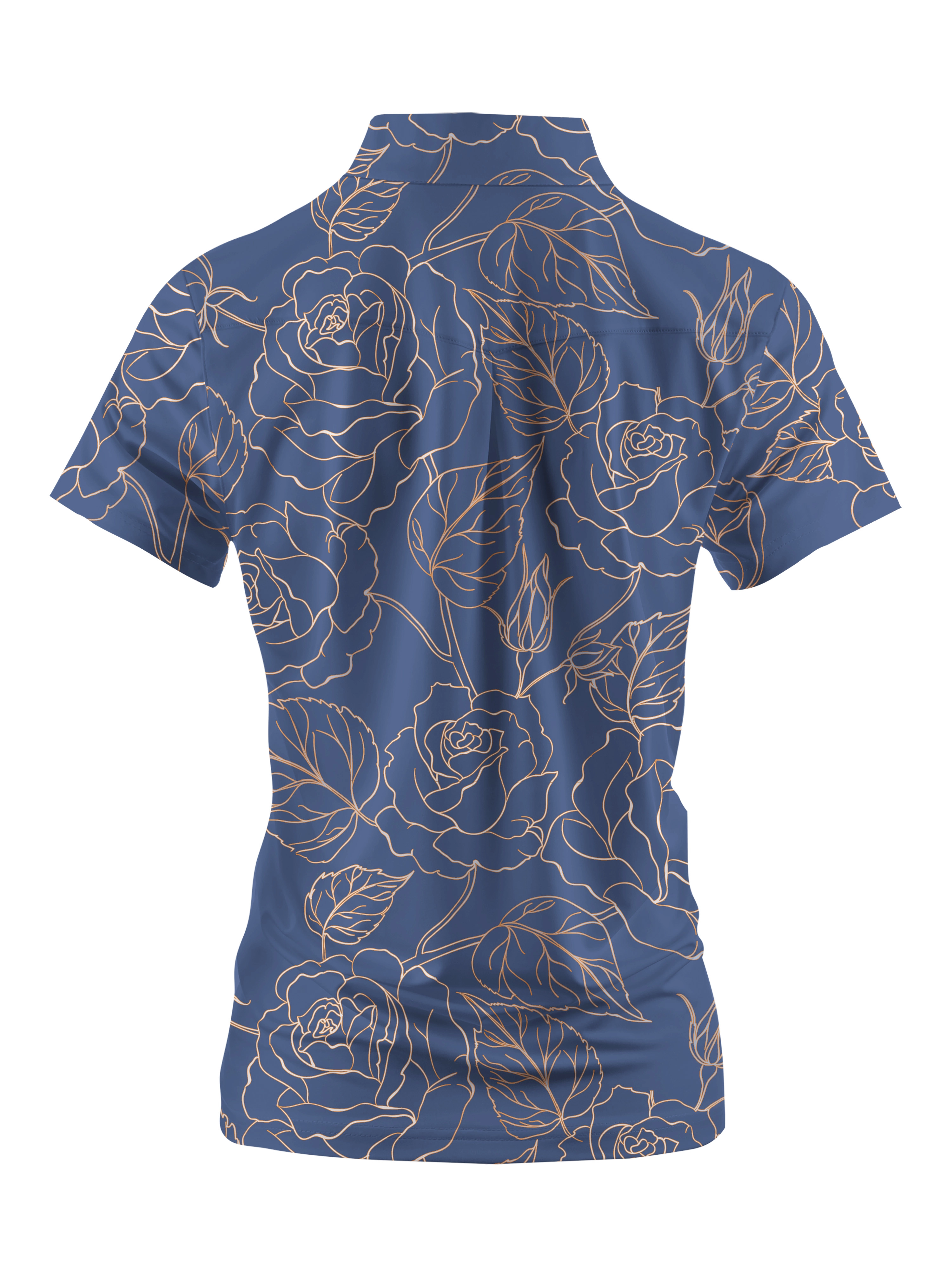 Cherryswing Women's Elegant Rose Short Sleeve Polos