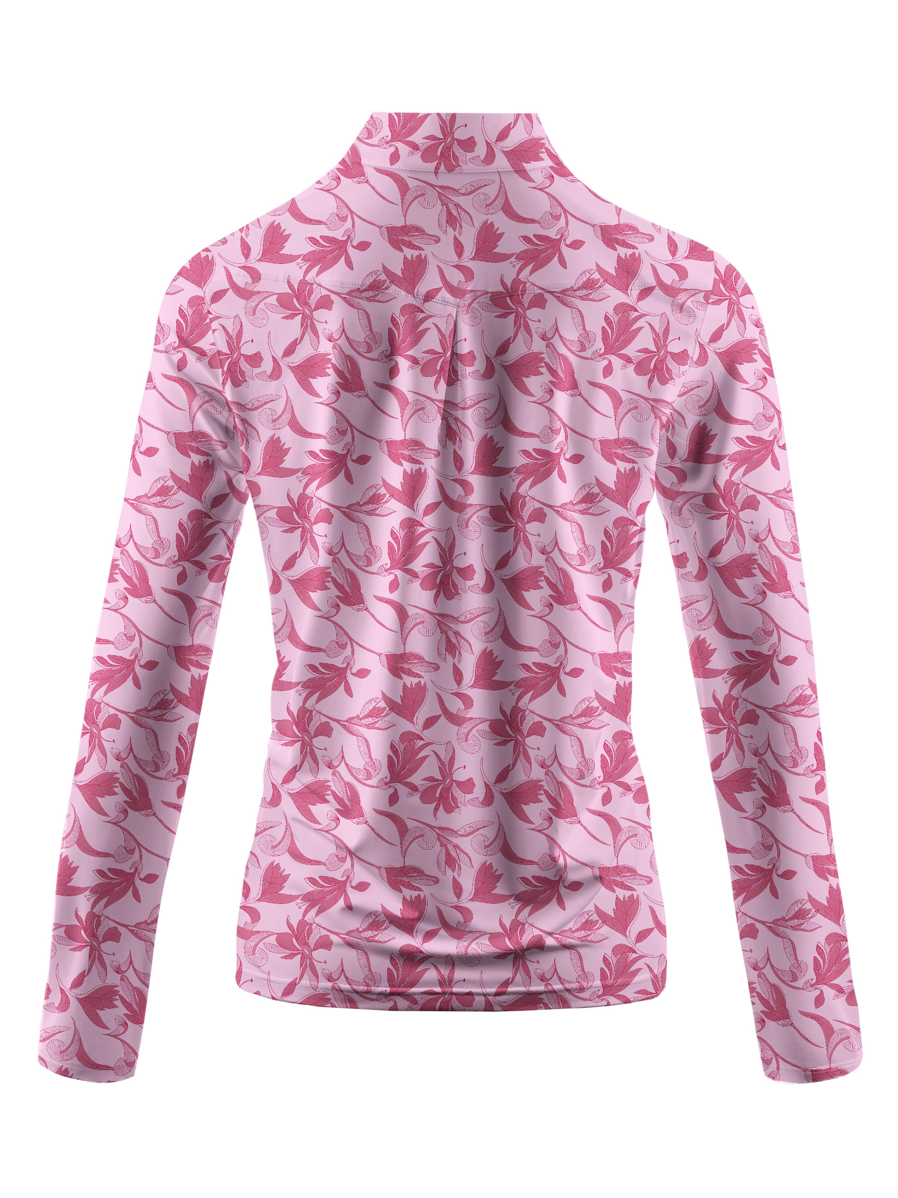 Cherryswing Women's Blossom Print Long Sleeve Polo Shirt