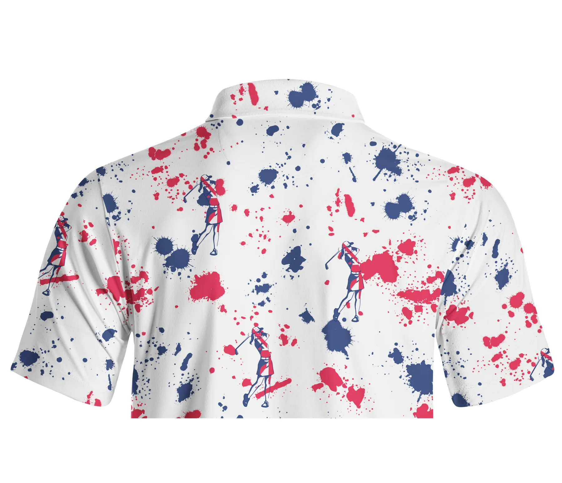 Cherryswing Silhouetted Golfers Men's Golf Short Sleeve Polos 