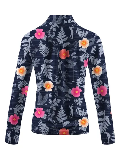 Cherryswing Women's Wild Golf Long Sleeve Polo Shirt