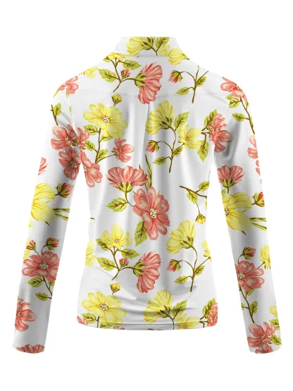 Cherryswing Women's Colorful Spring Long Sleeve Polo Shirt